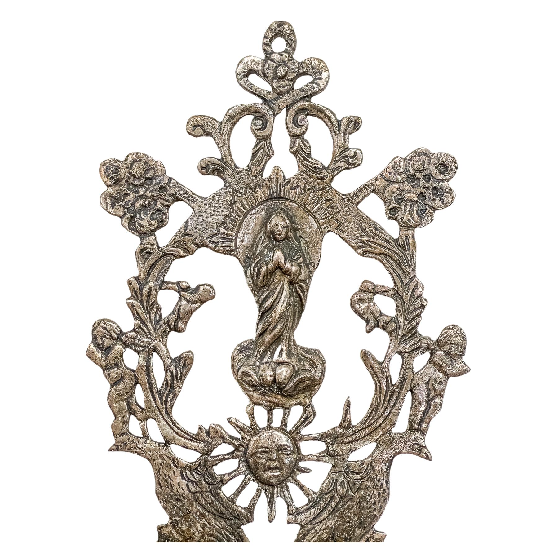 BENDITERA DE PLATA DE MEDIADOS DE SIGLO XX