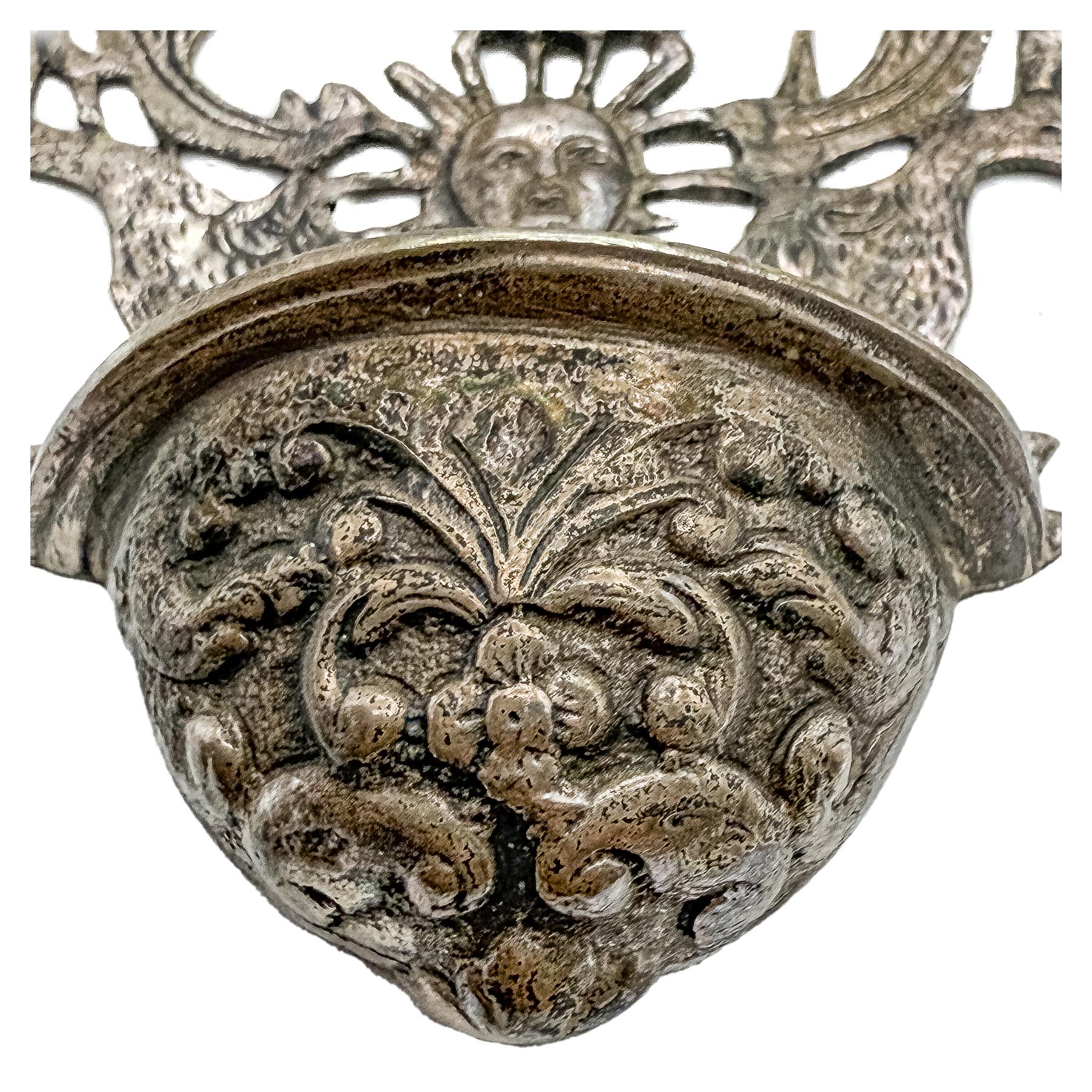 BENDITERA DE PLATA DE MEDIADOS DE SIGLO XX