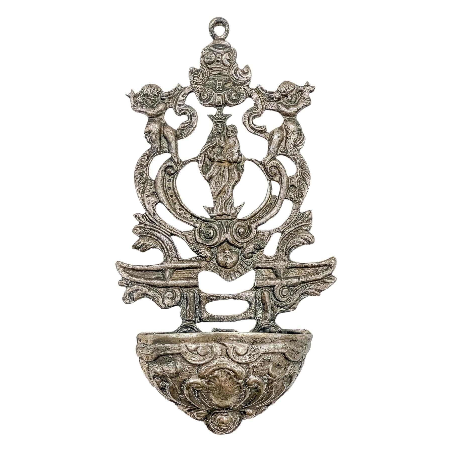 BENDITERA DE PLATA DE MEDIADOS DE SIGLO XX