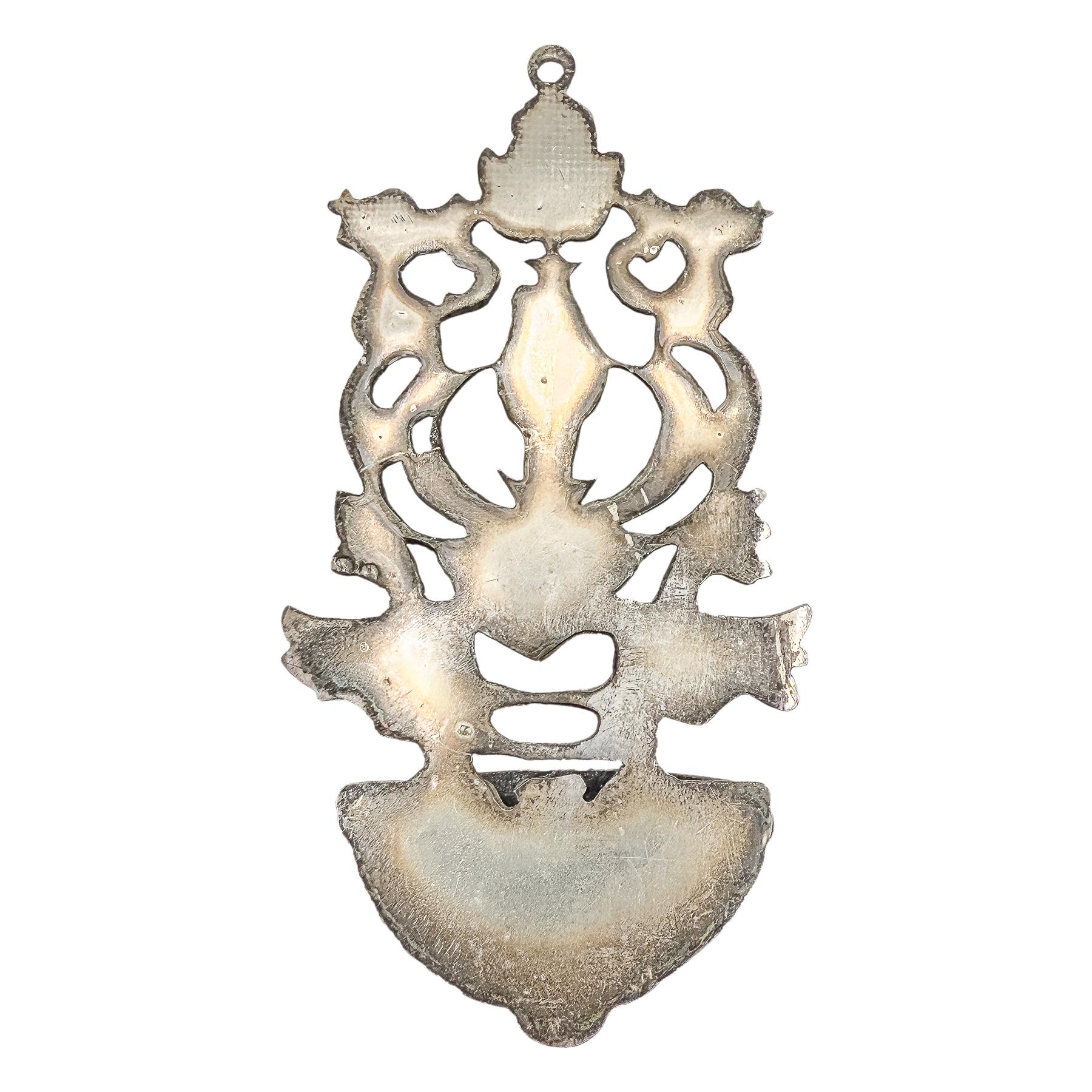 BENDITERA DE PLATA DE MEDIADOS DE SIGLO XX