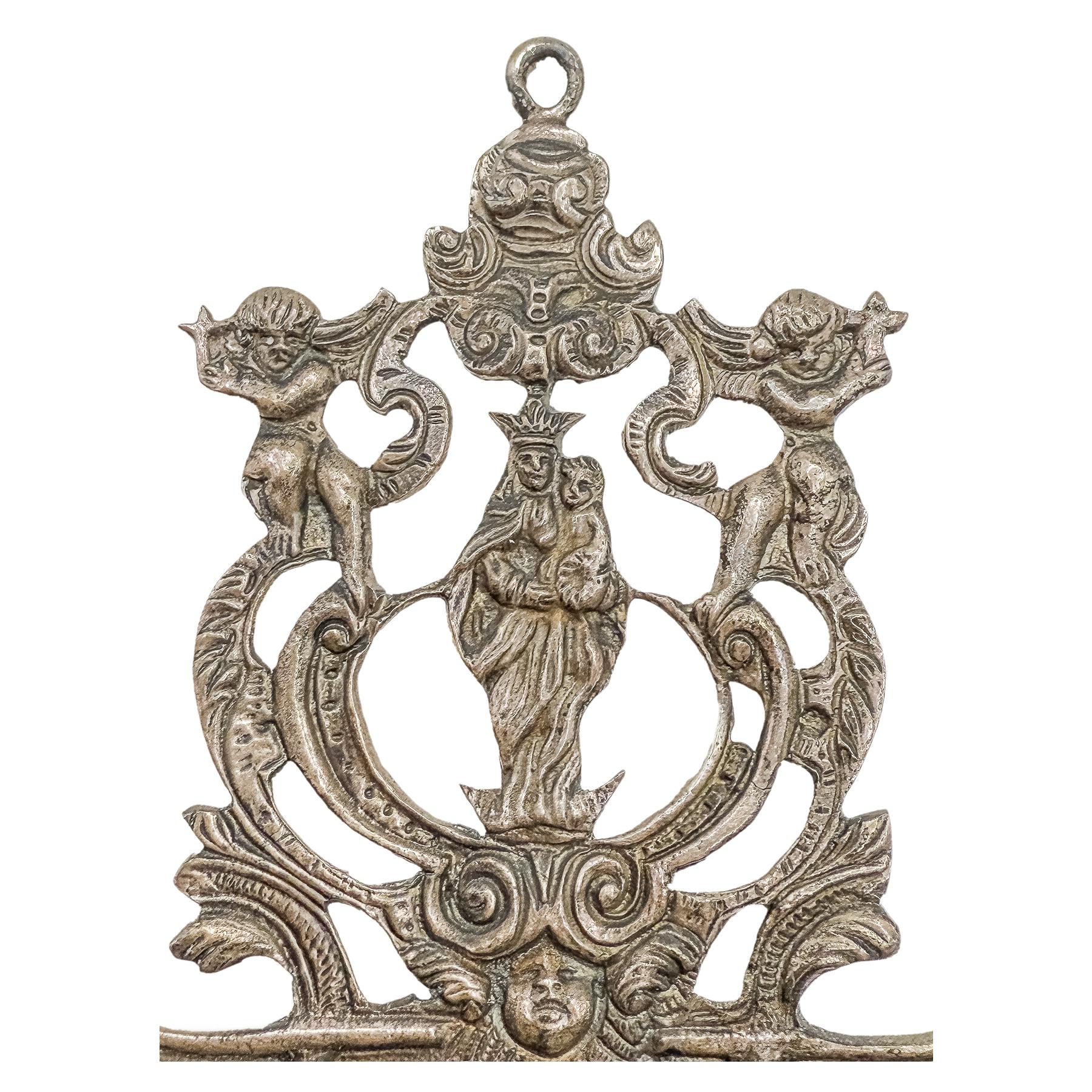 BENDITERA DE PLATA DE MEDIADOS DE SIGLO XX