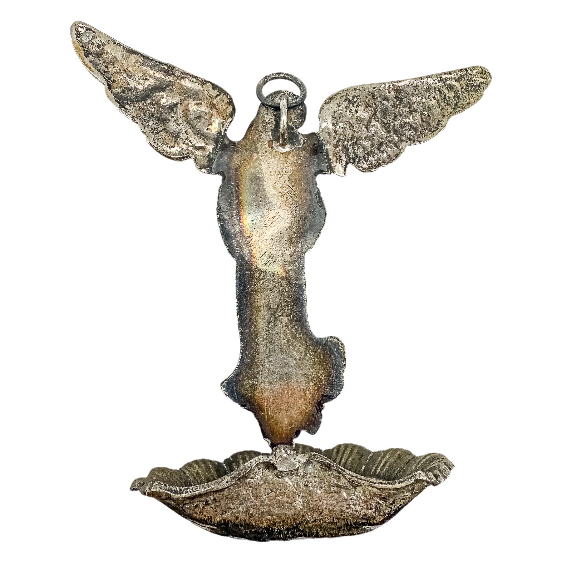 BENDITERA DE PLATA DE MEDIADOS DE SIGLO XX