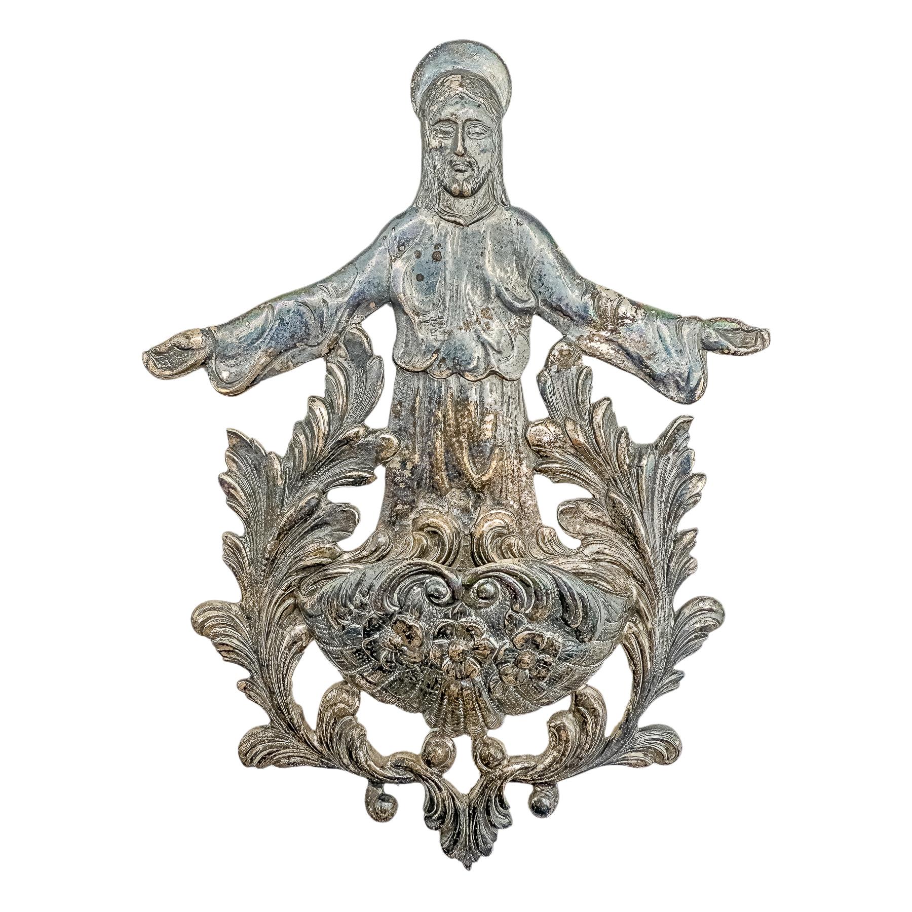 BENDITERA DE PLATA DE MEDIADOS DE SIGLO XX