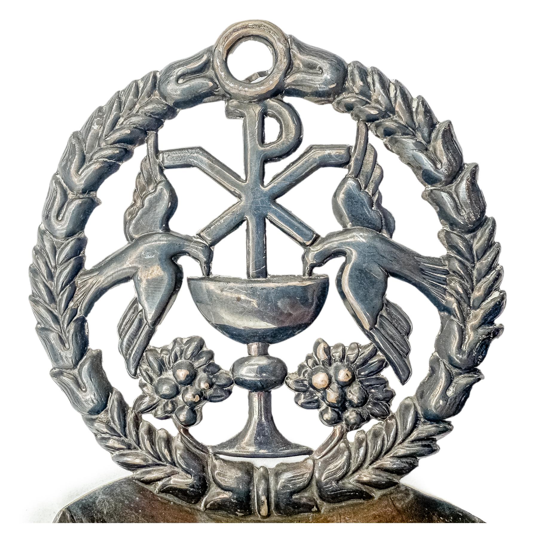 BENDITERA DE PLATA DE MEDIADOS DE SIGLO XX