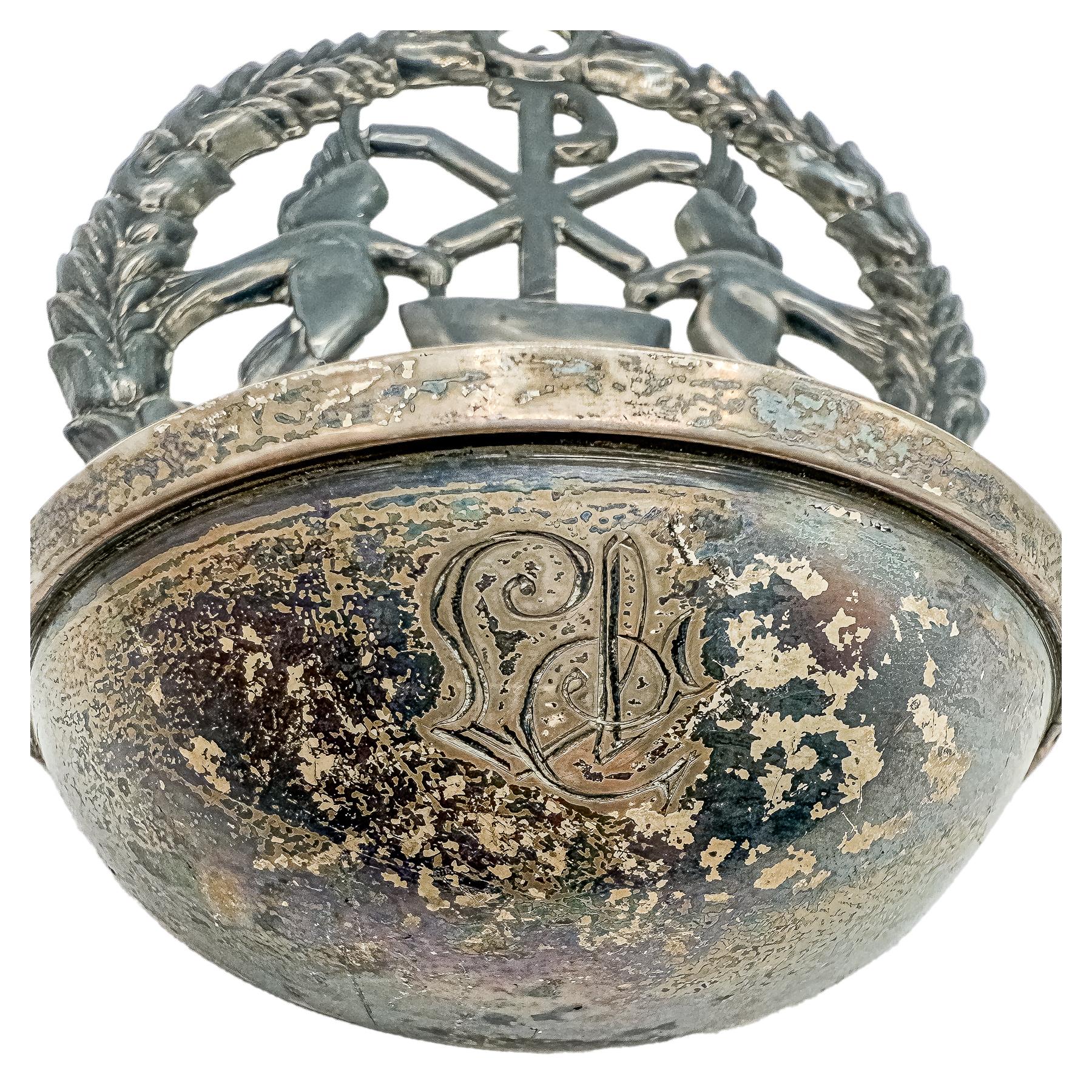 BENDITERA DE PLATA DE MEDIADOS DE SIGLO XX