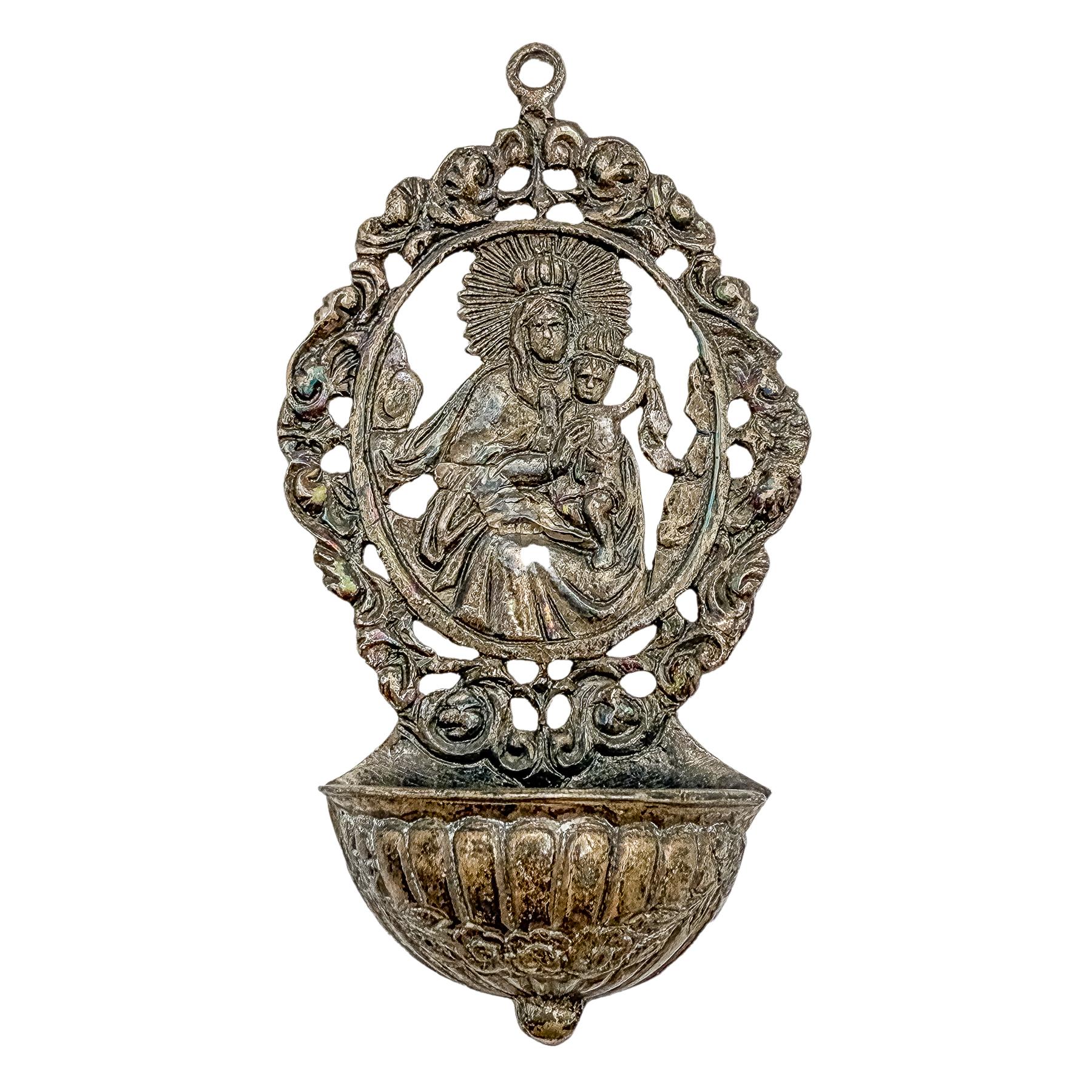 BENDITERA DE PLATA DE MEDIADOS DE SIGLO XX