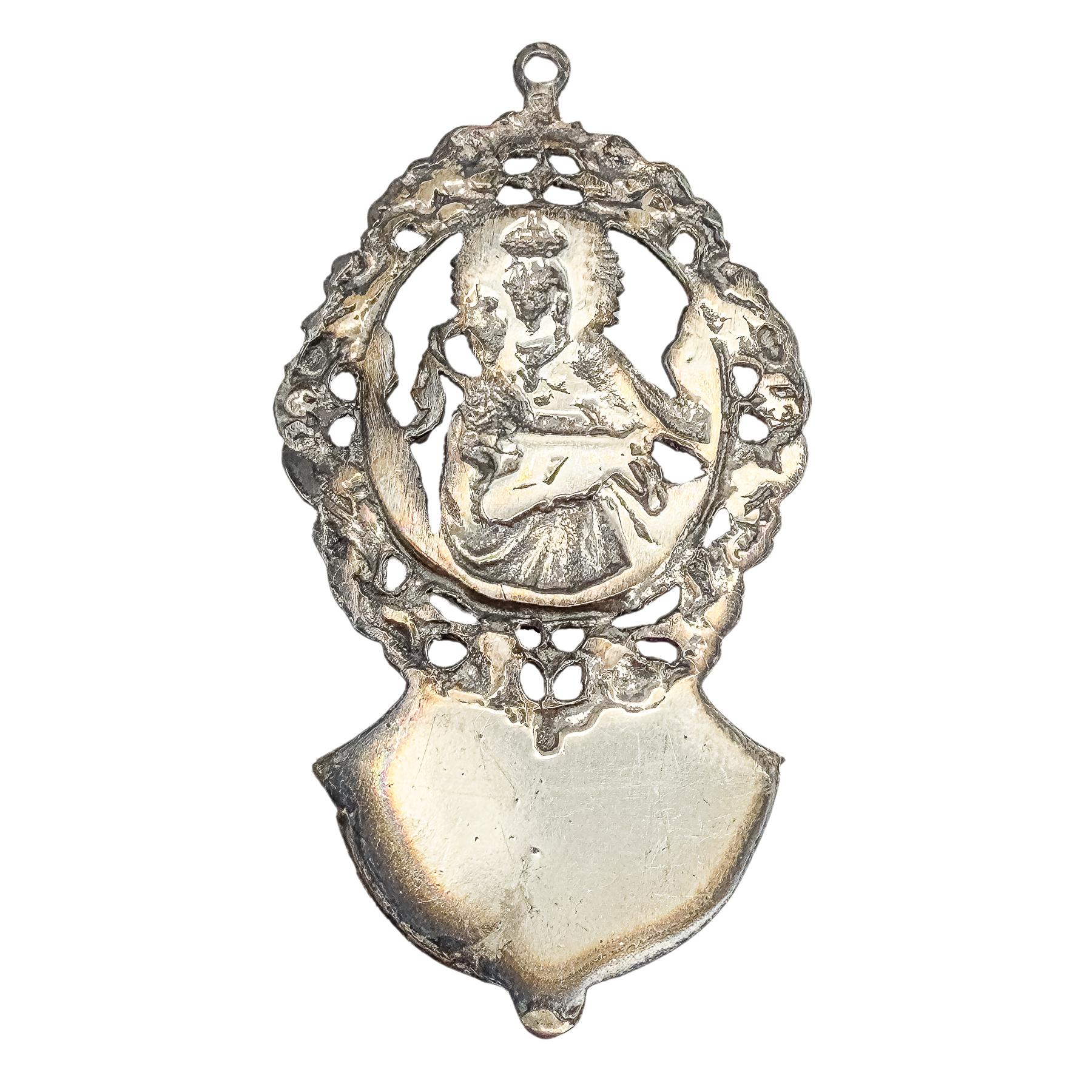 BENDITERA DE PLATA DE MEDIADOS DE SIGLO XX