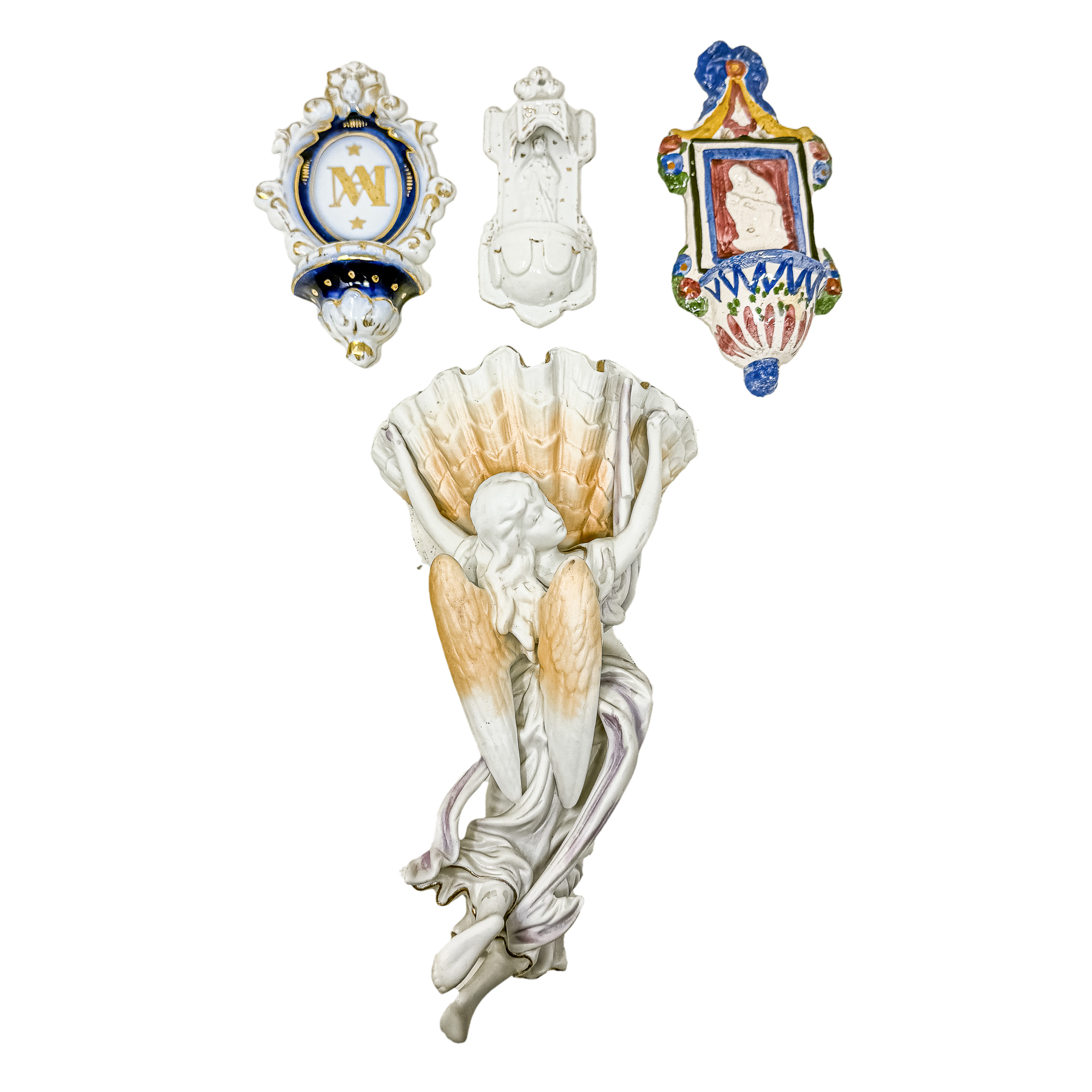 CUATRO BENDITERAS DE FINALES DE SIGLO XIX