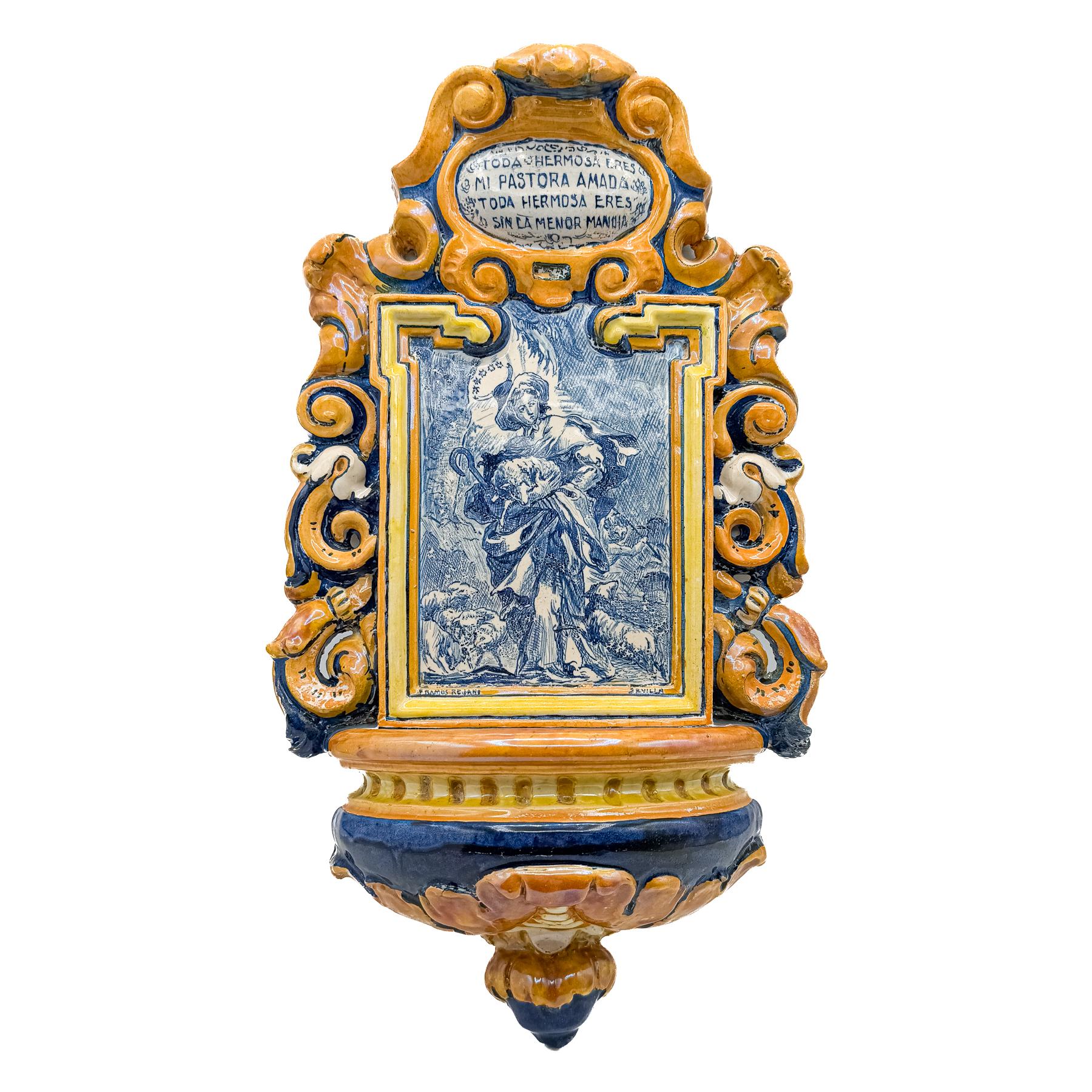 BENDITERA DE CERÁMICA DE TRIANA DE MEDIADOS DE S. XX