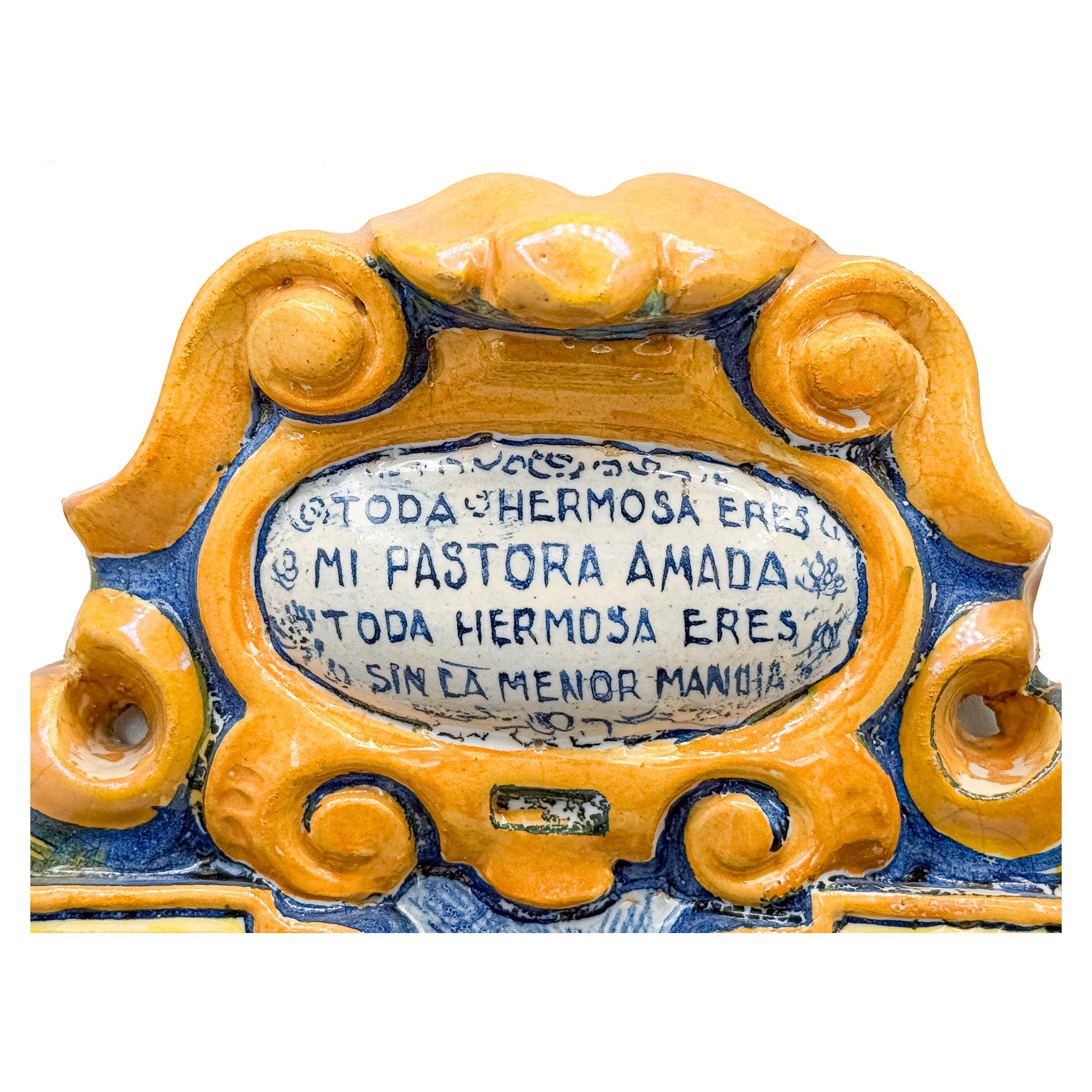 BENDITERA DE CERÁMICA DE TRIANA DE MEDIADOS DE S. XX