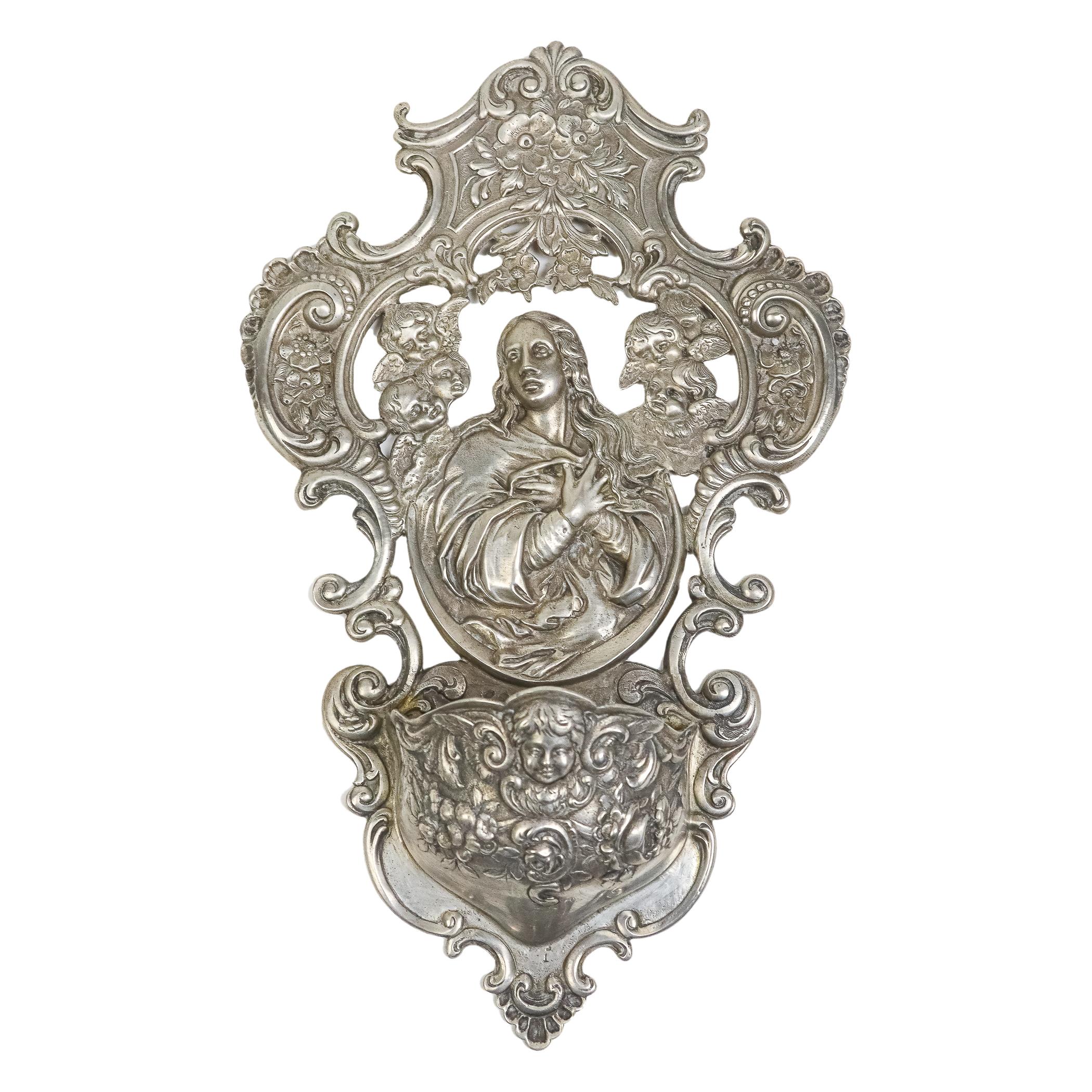 BENDITERA DE PLATA DE MEDIADOS DE SIGLO XX