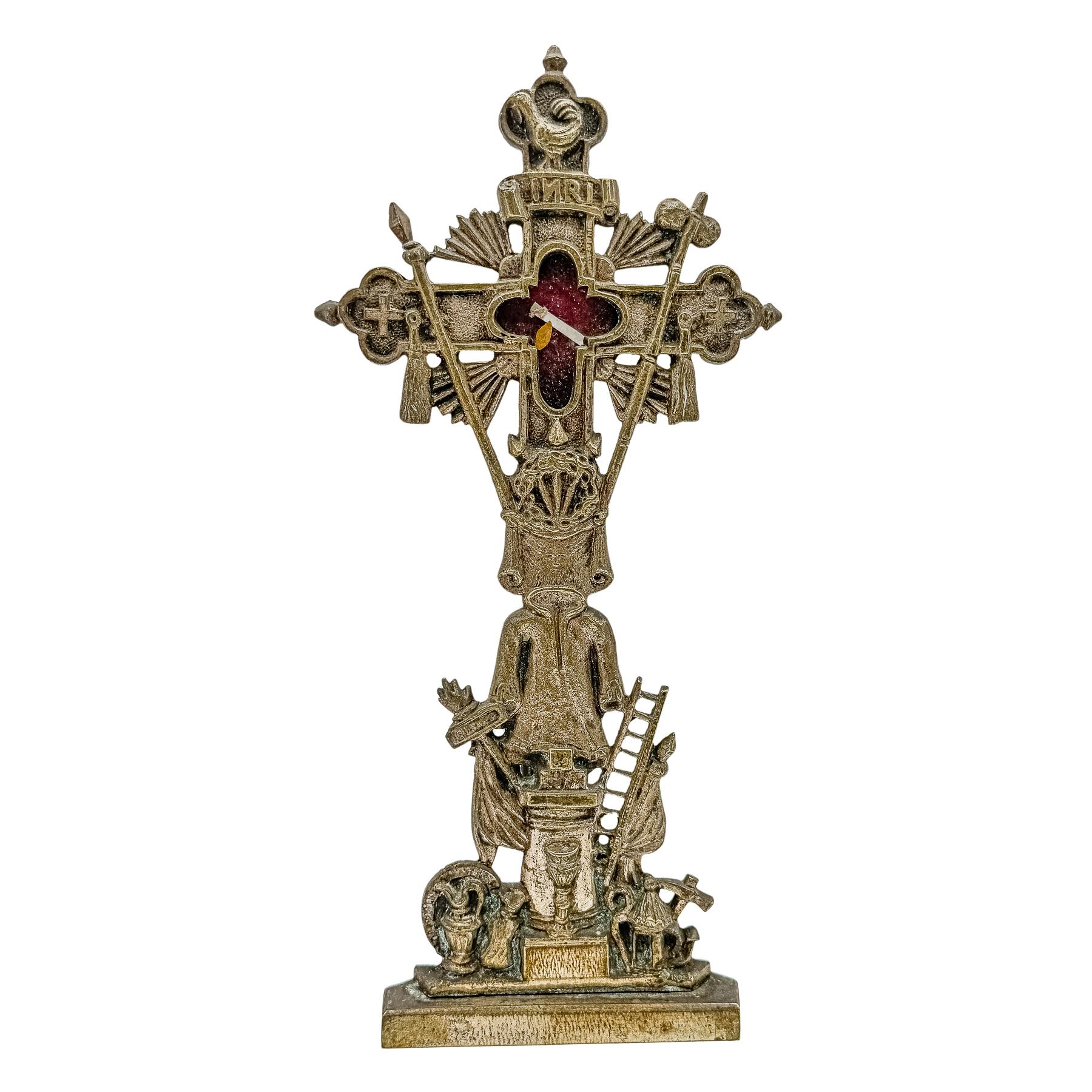 CRUZ  RELICARIO DE LA VERA CRUZ DEL SIGLO XIX