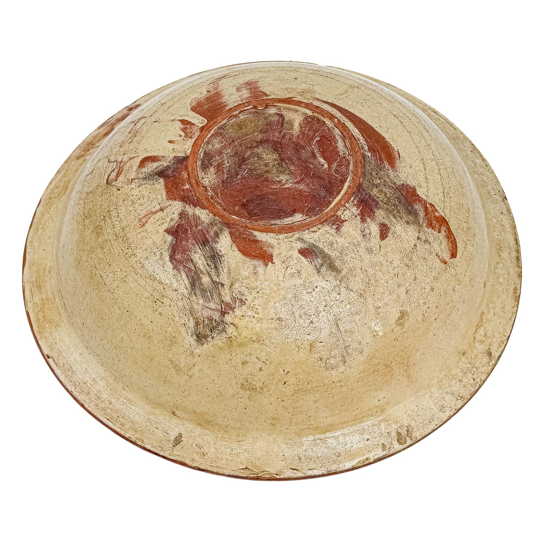 PLATO Y ESCURRIDERA DE CERÁMICA DEL PRIMER TERCIO S. XX