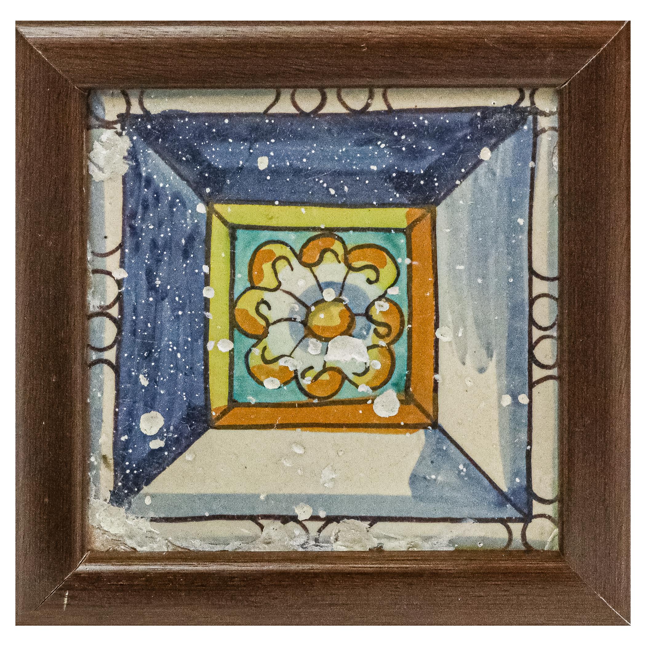 SEIS BALDOSAS POLICROMADAS DE LOS S. XVIII-XIX