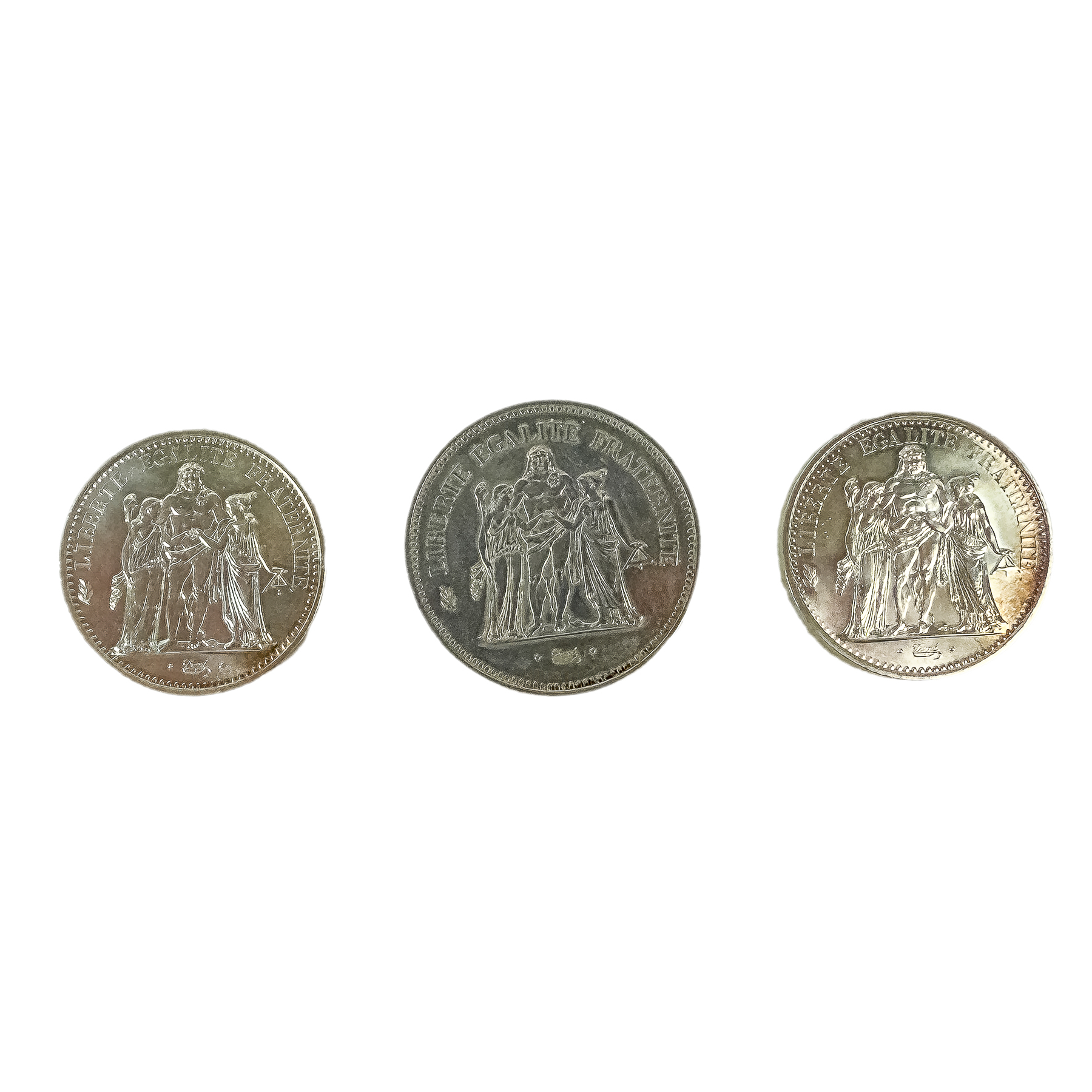 TRES MONEDAS DE PLATA FRANCESAS