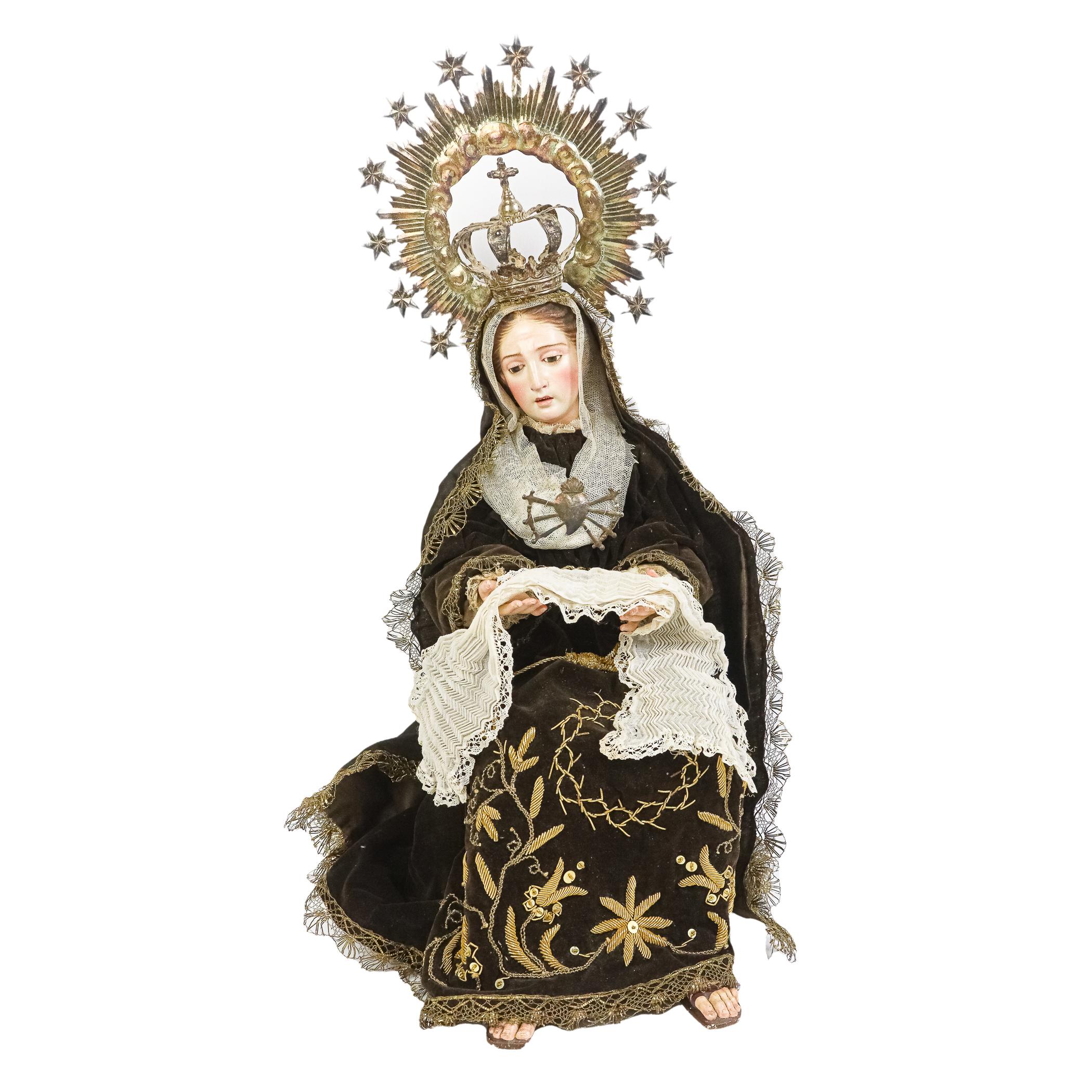 VIRGEN DOLOROSA CON URNA S.XIX