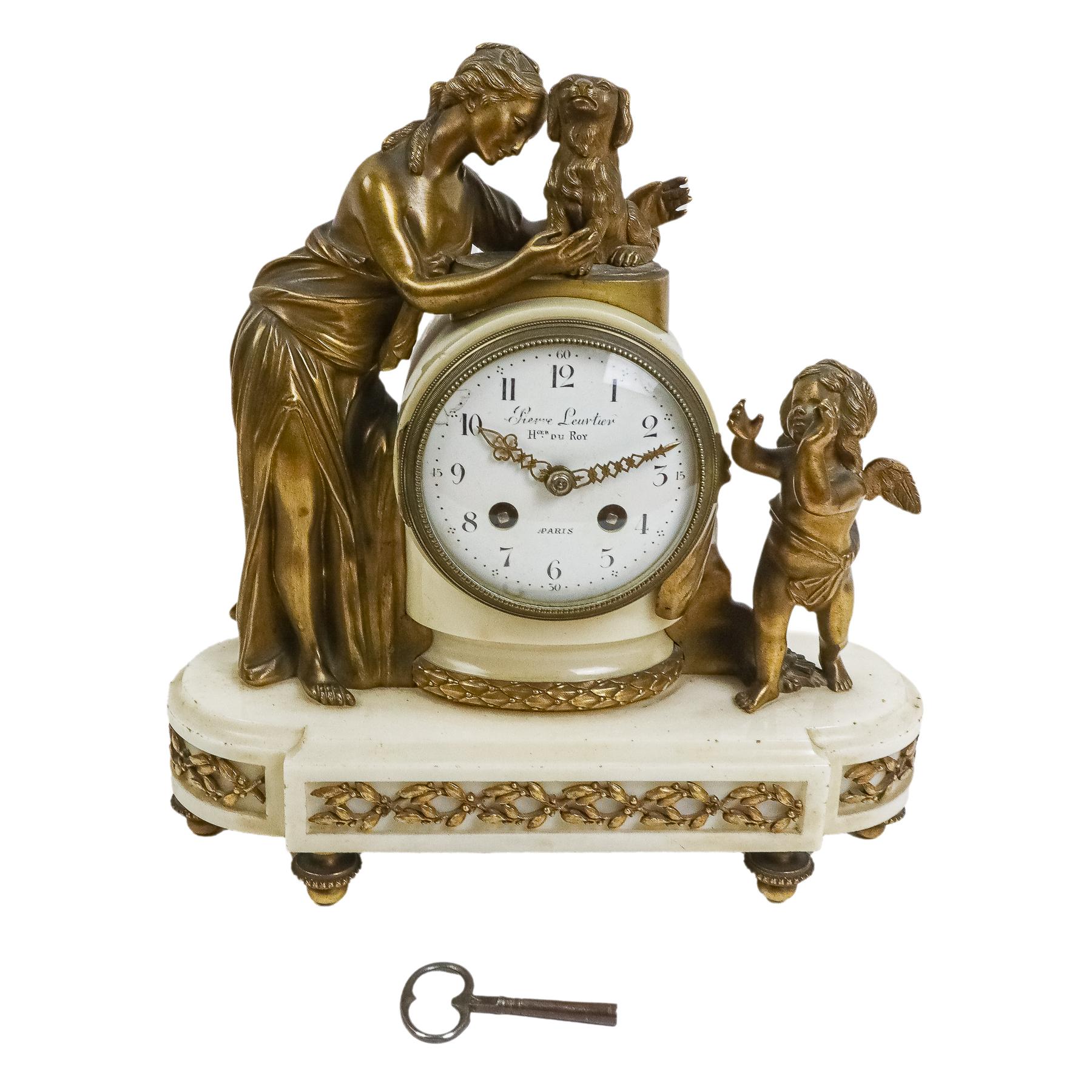 RELOJ DE SOBREMESA FRANCÉS DE PIERRE LEURTIER, S.XIX