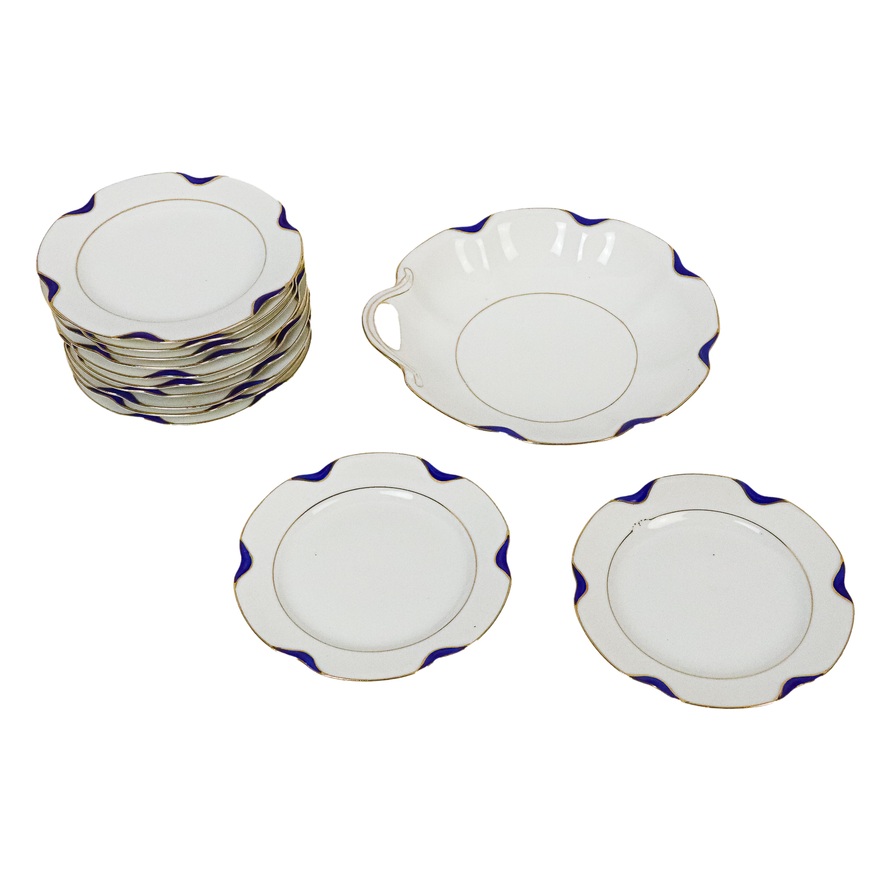 SERVICIO POSTRE DE PORCELANA FRANCESA DE LOS AÑOS 40