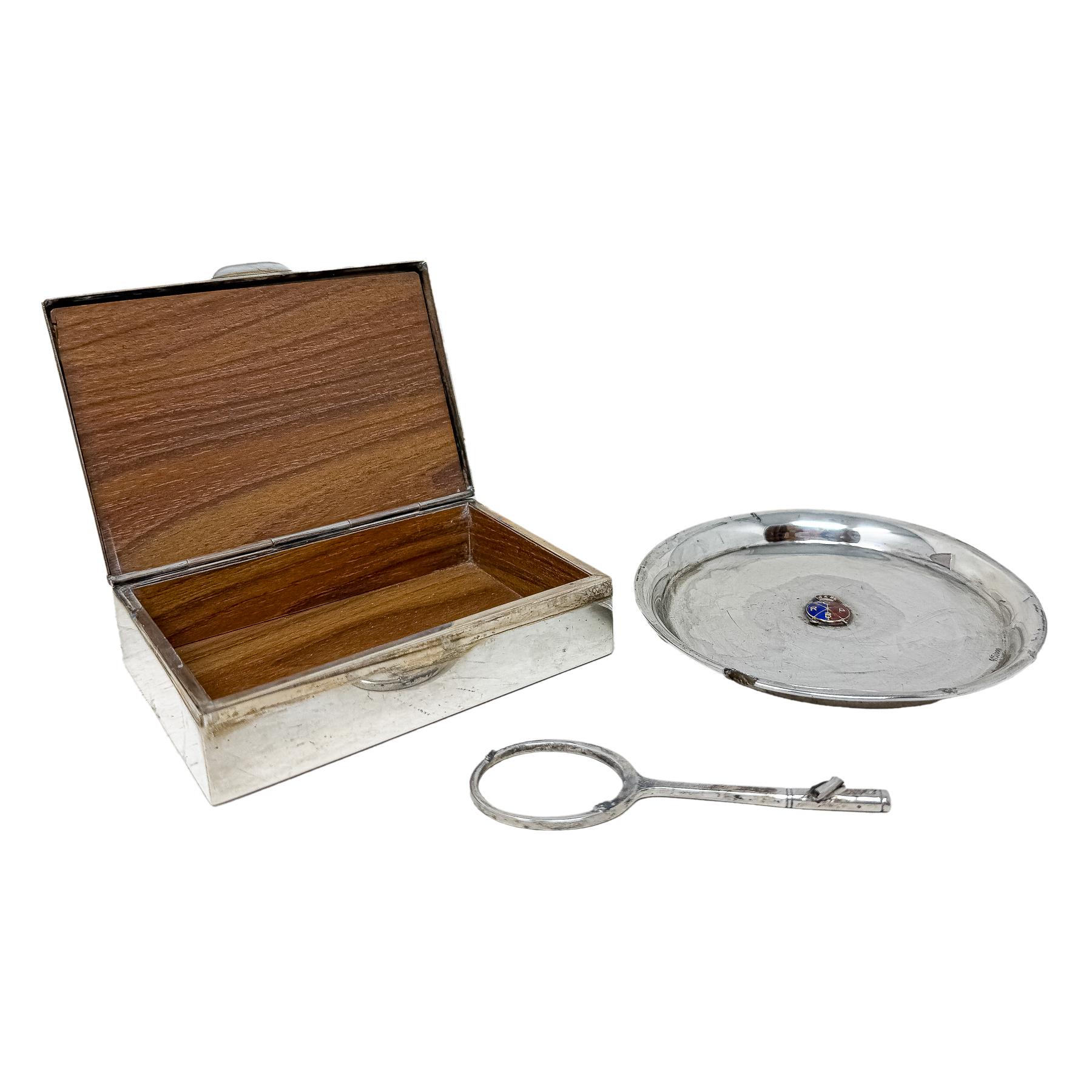 CENICERO Y CAJITA DE PLATA DE LA SEGUNDA MITAD DE S. XX