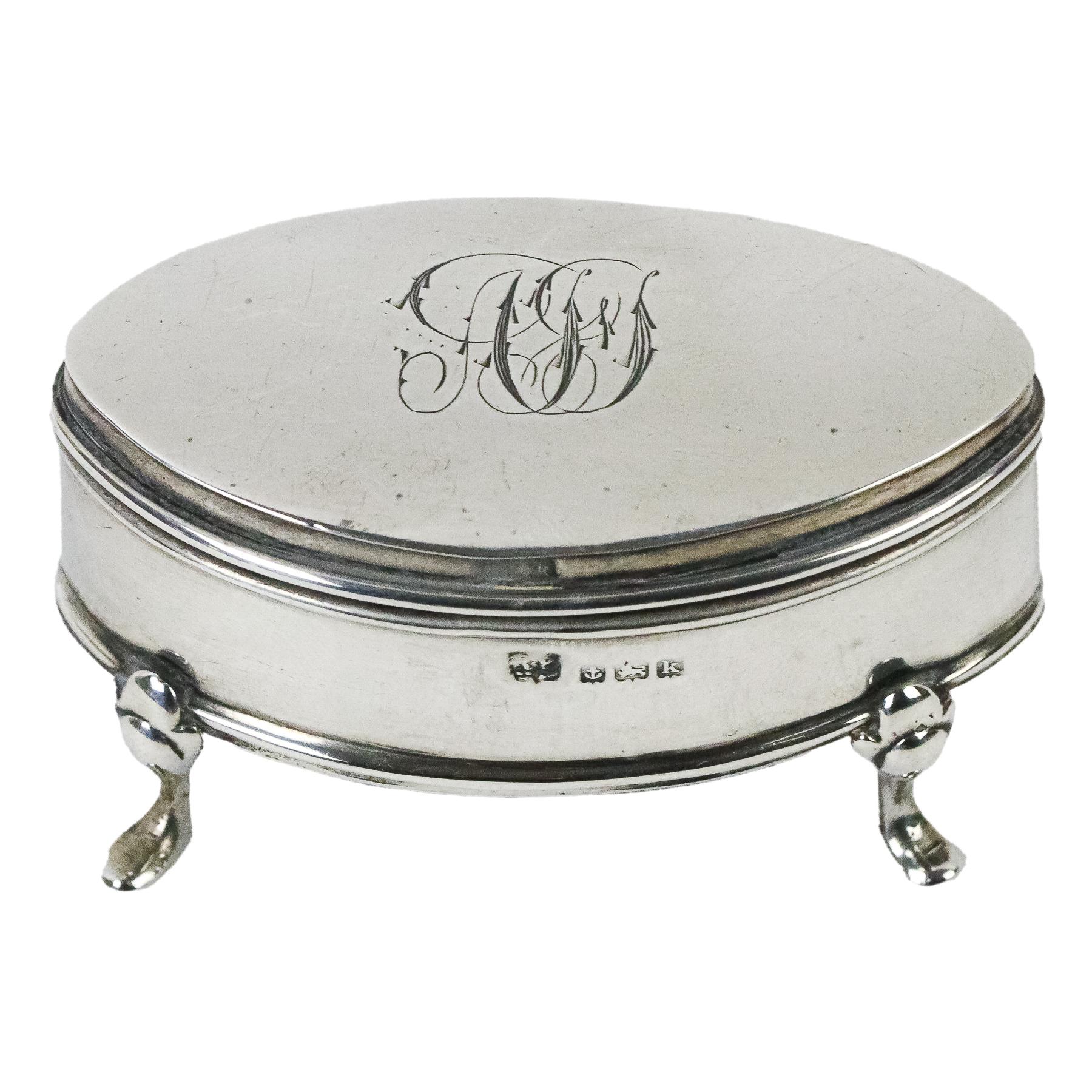 CAJITA INGLESA DE PLATA DEL PRIMER CUARTO DE SIGLO XX