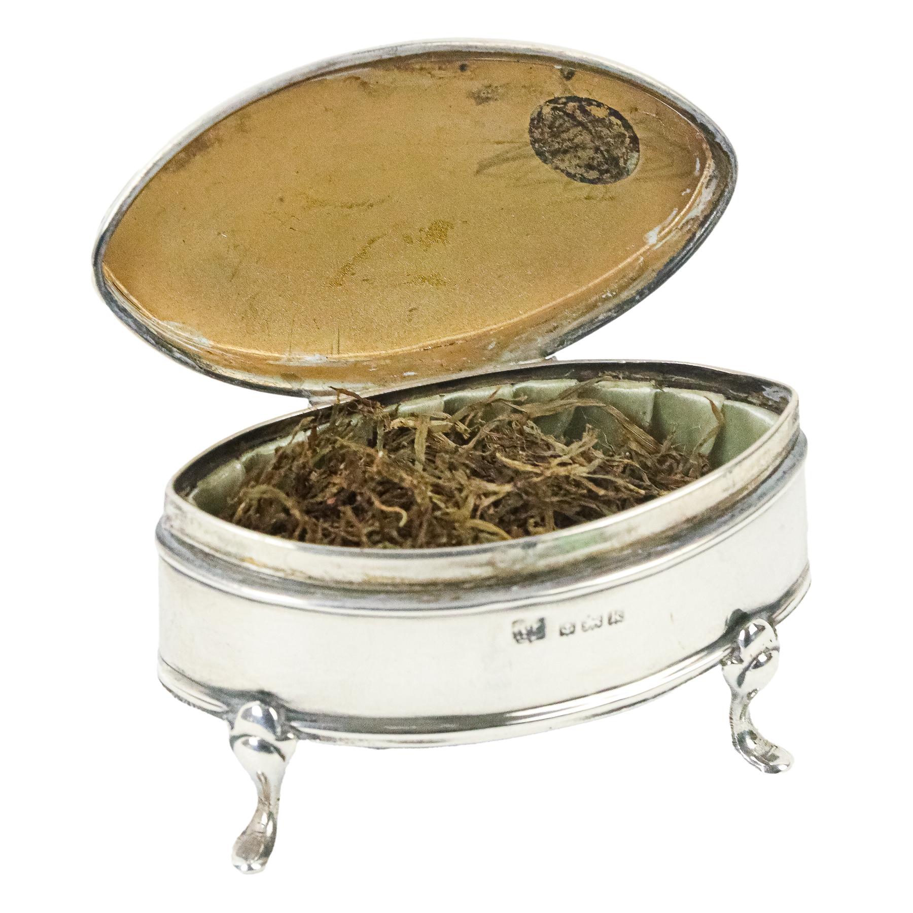 CAJITA INGLESA DE PLATA DEL PRIMER CUARTO DE SIGLO XX