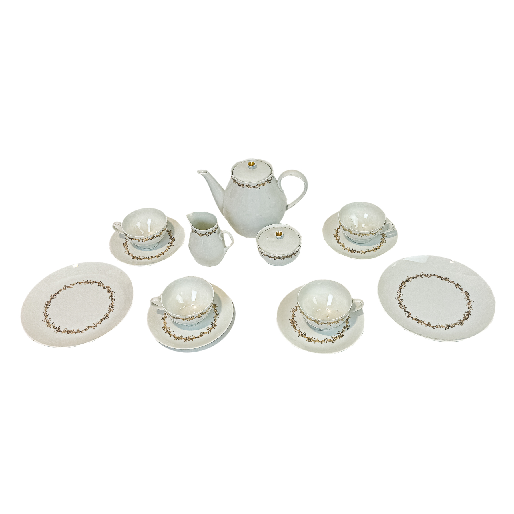 JUEGO DE TÉ Y PLATOS AÑOS 70