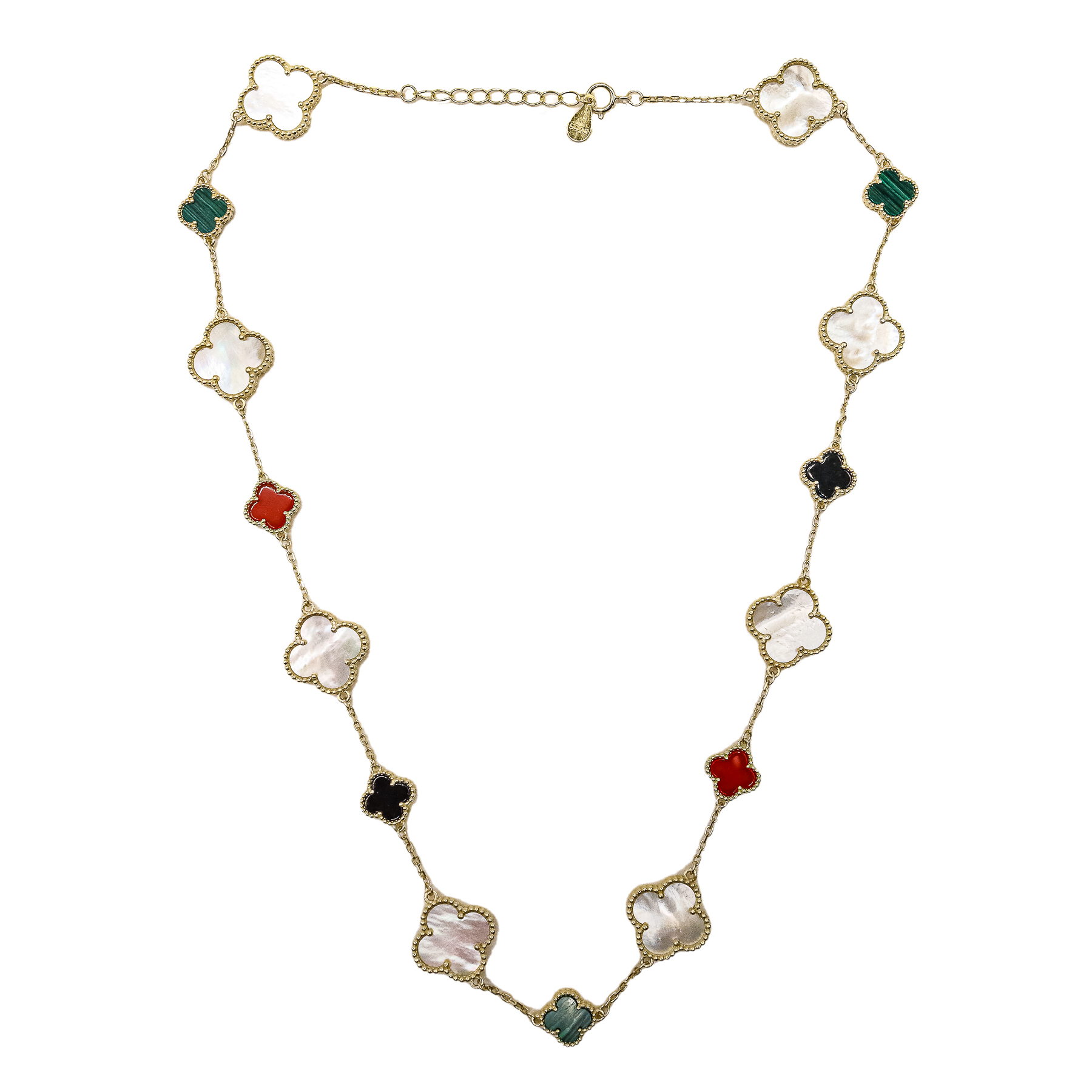 GARGANTILLA MULTICOLOR CON NÁCAR, ÁGATA, ÓNIX Y MALAQUITA
