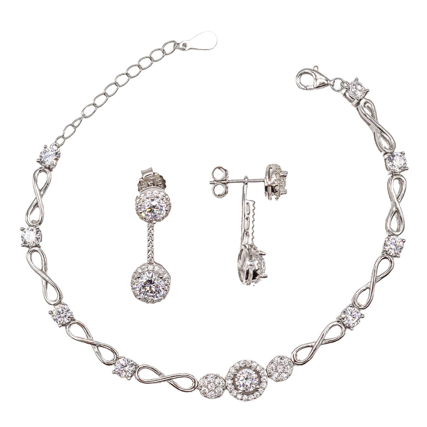 PULSERA Y PENDIENTES CON CIRCONITAS