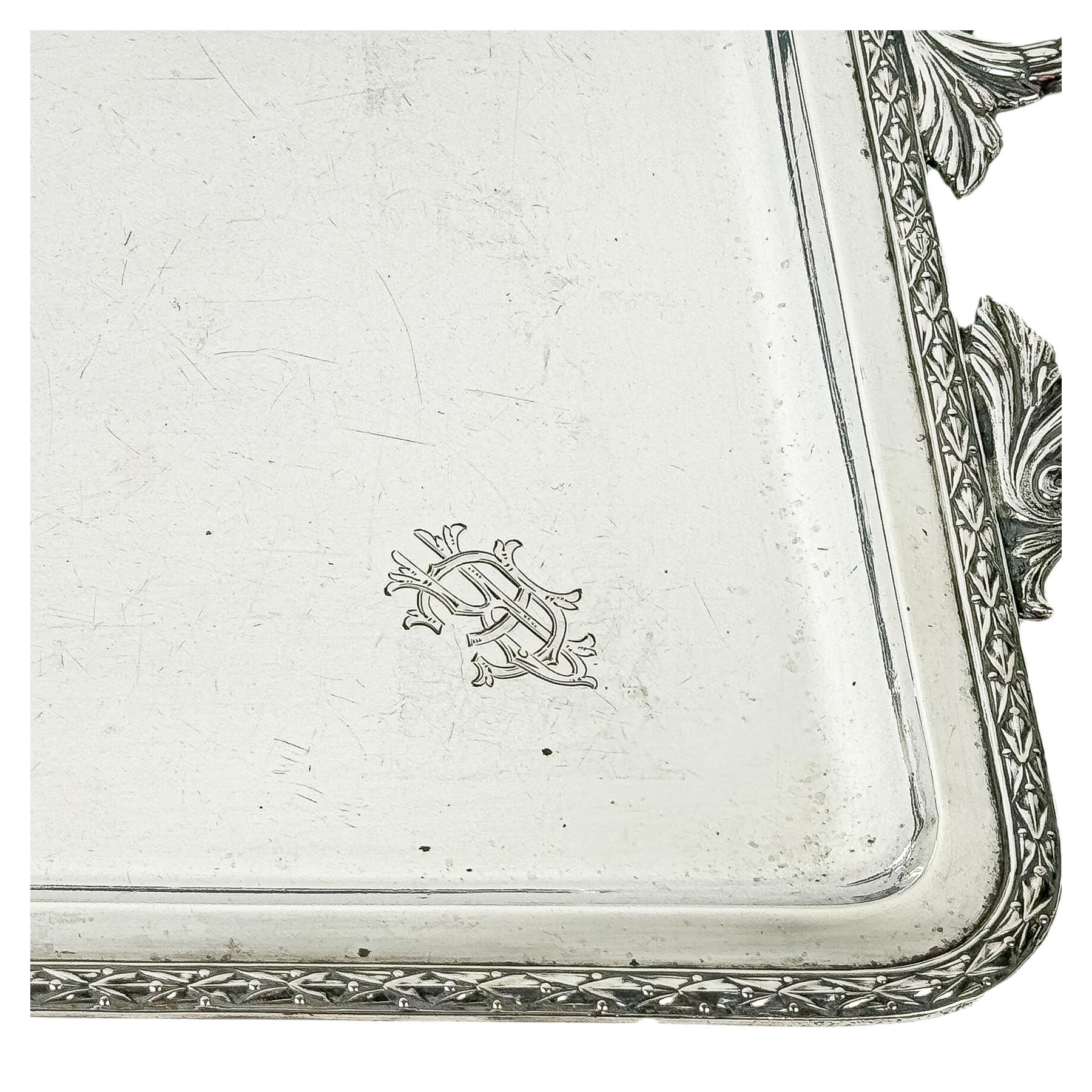 BANDEJA DE PLATA DE LA PRIMERA MITAD DE SIGLO XX