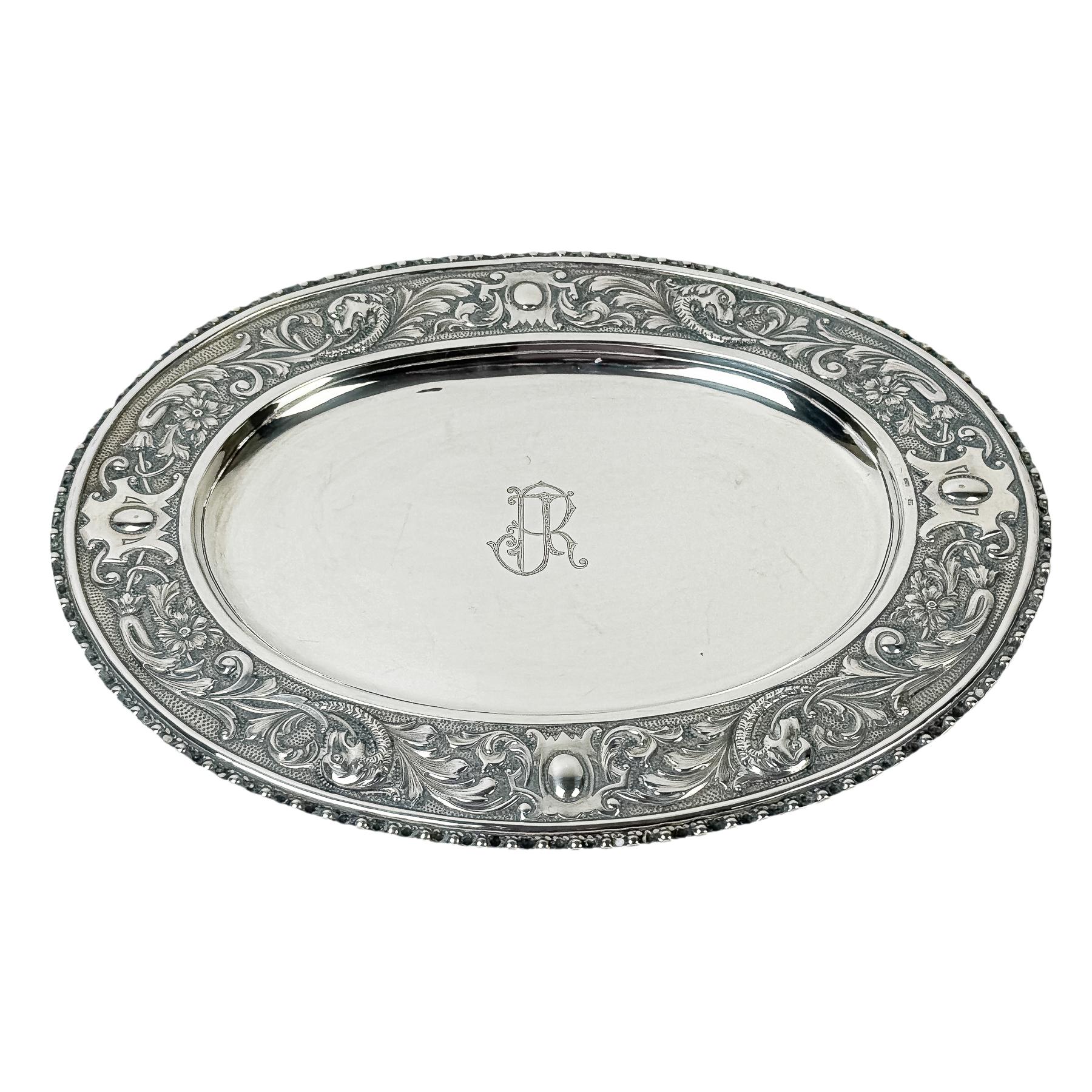 FUENTE OVALADA PLATA DEL PRIMER TERCIO DE SIGLO XX