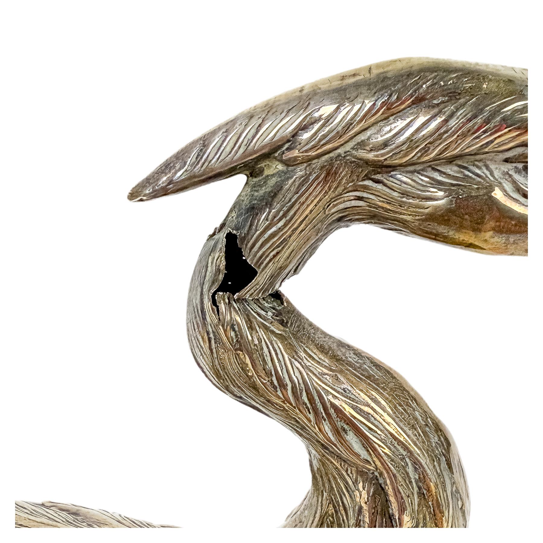 PAREJA DE AVES DE PLATA DE MEDIADOS DE S. XX