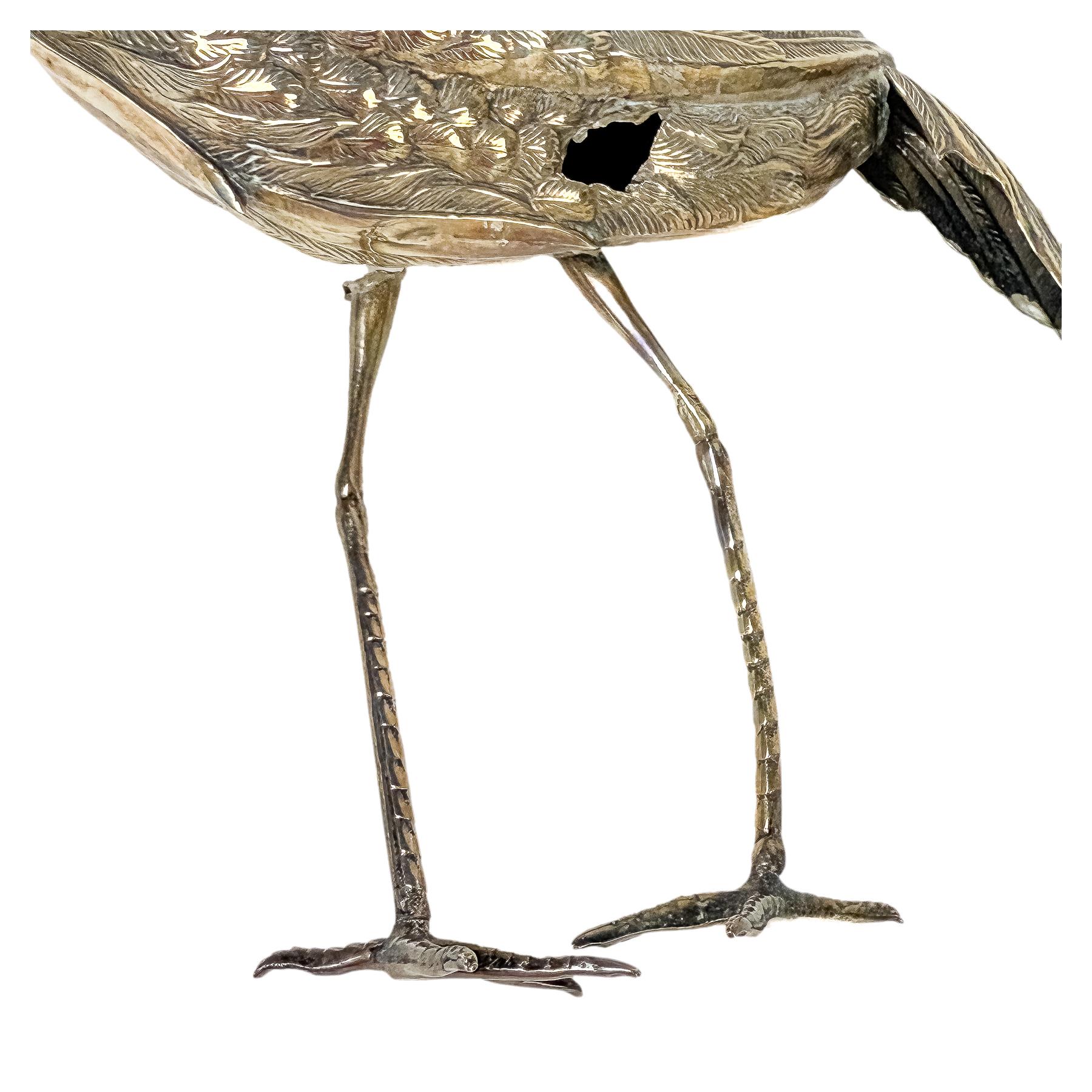 PAREJA DE AVES DE PLATA DE MEDIADOS DE S. XX