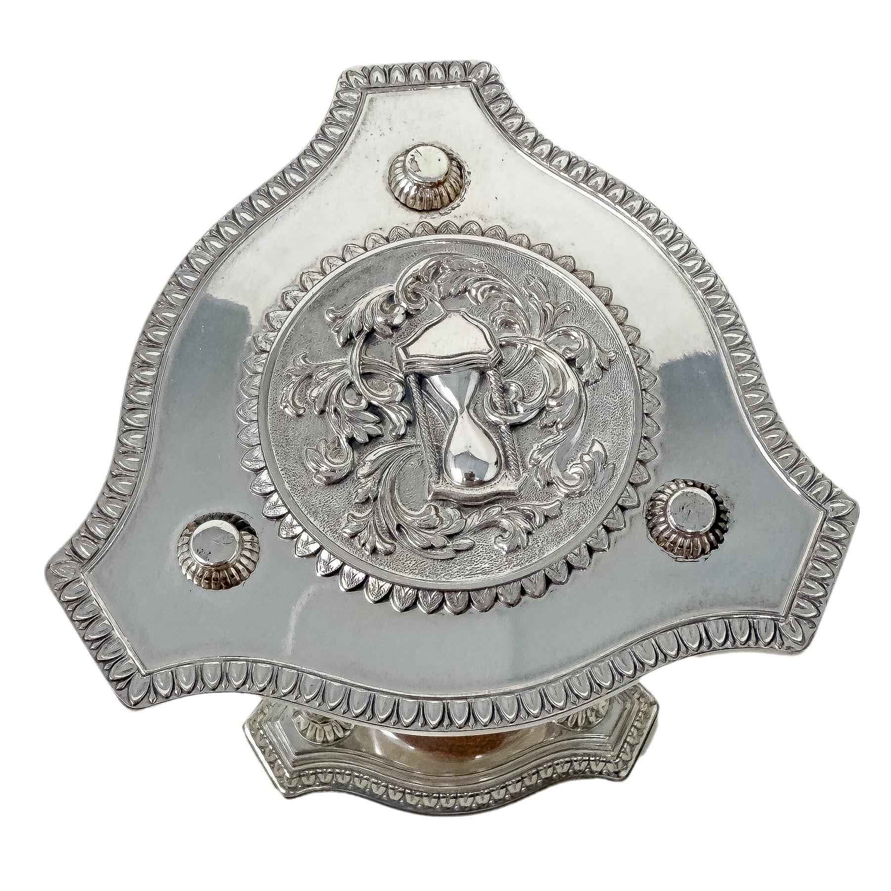 RELOJ DE ARENA EN PLATA DEL ÚLTIMO TERCIO DE SIGLO XX