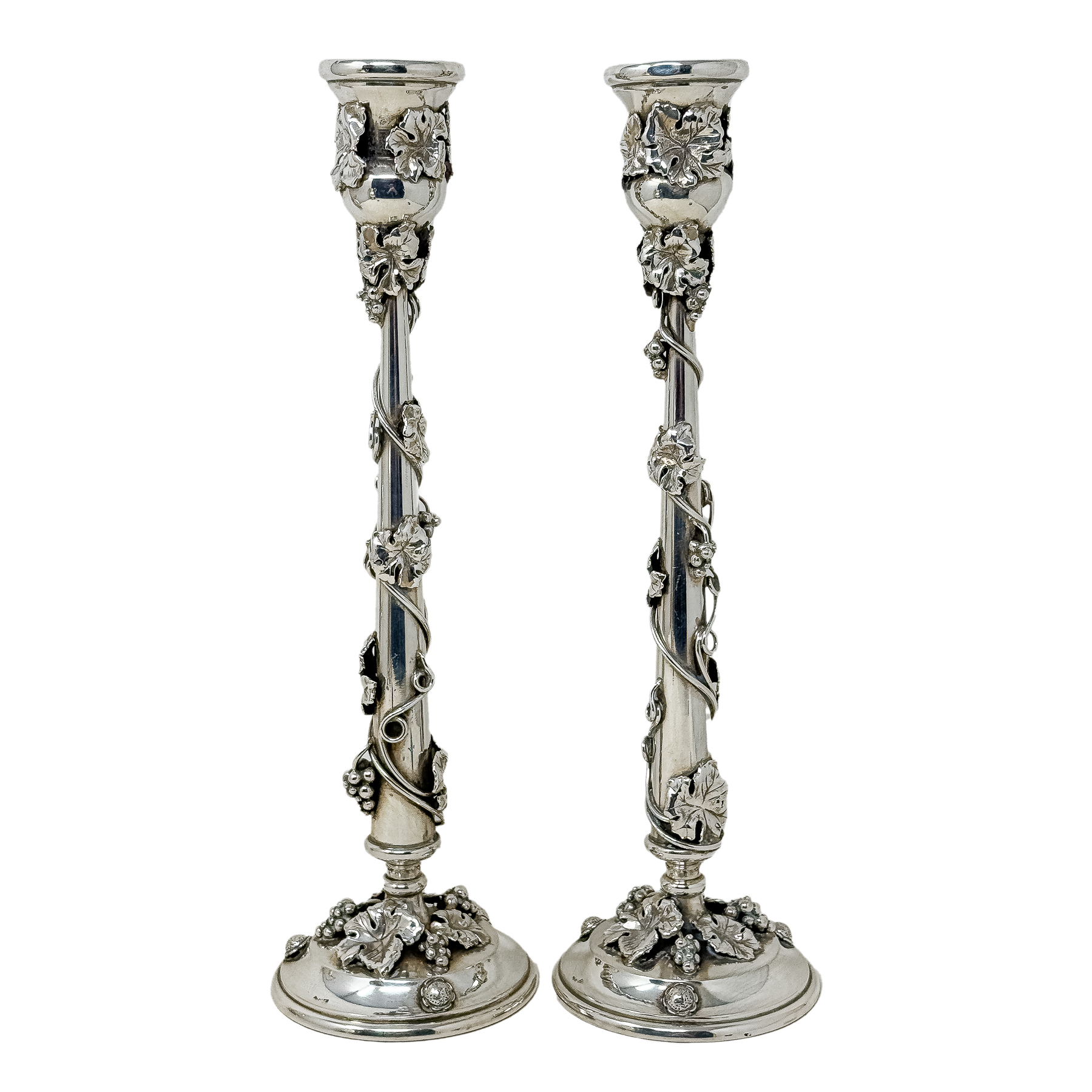 PAREJA DE CANDELEROS DE PLATA DE LOS AÑOS 60/70