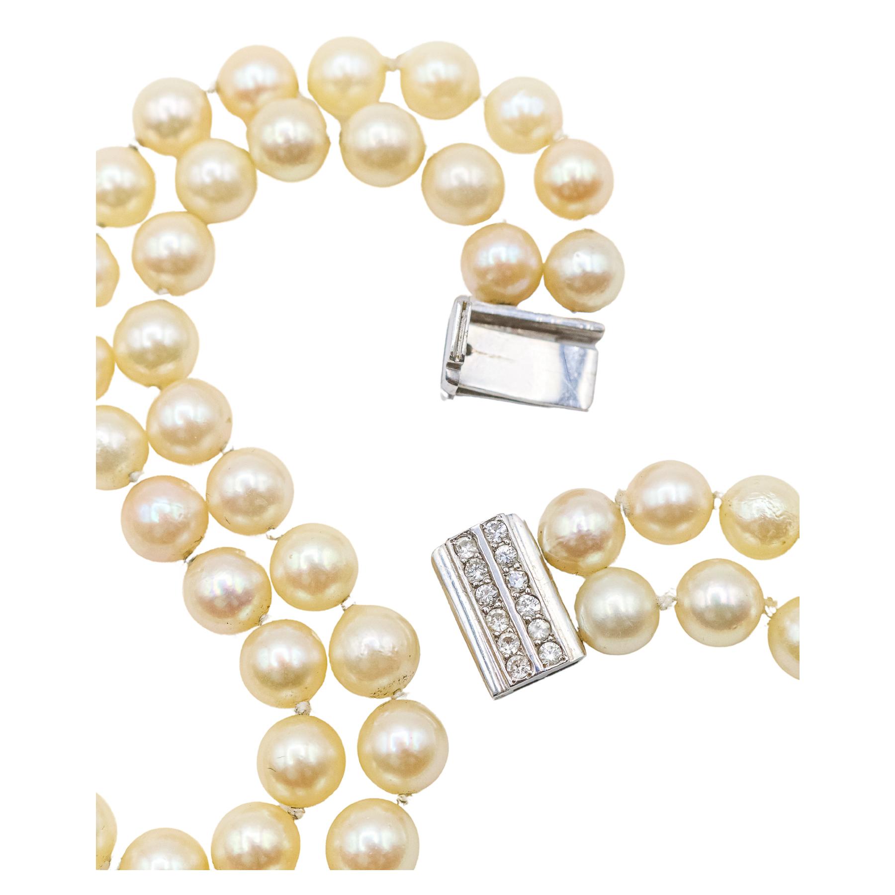 COLLAR DE PERLAS DOBLE DE LOS AÑOS 70