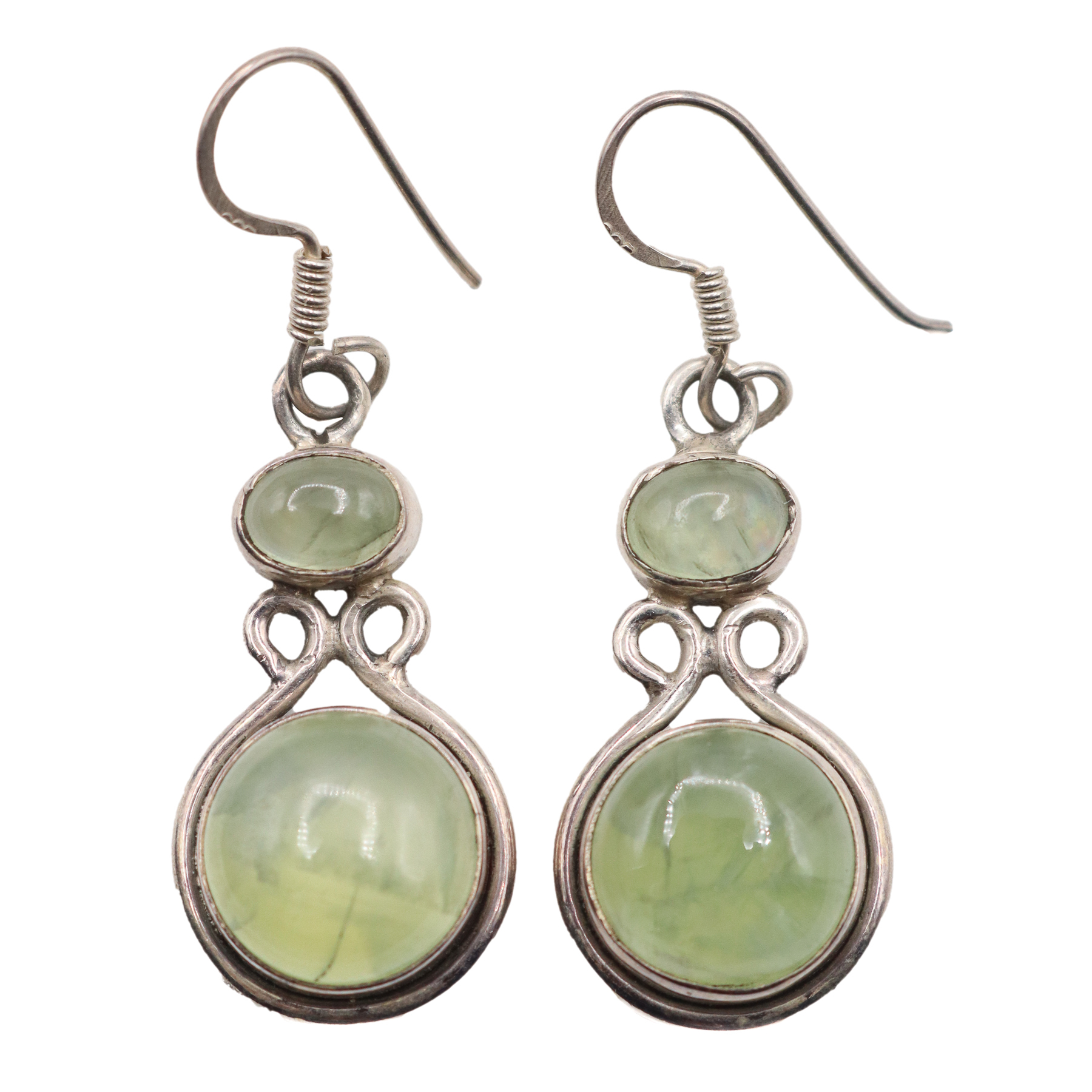 PENDIENTES DE PLATA CON FLUORITA VERDE