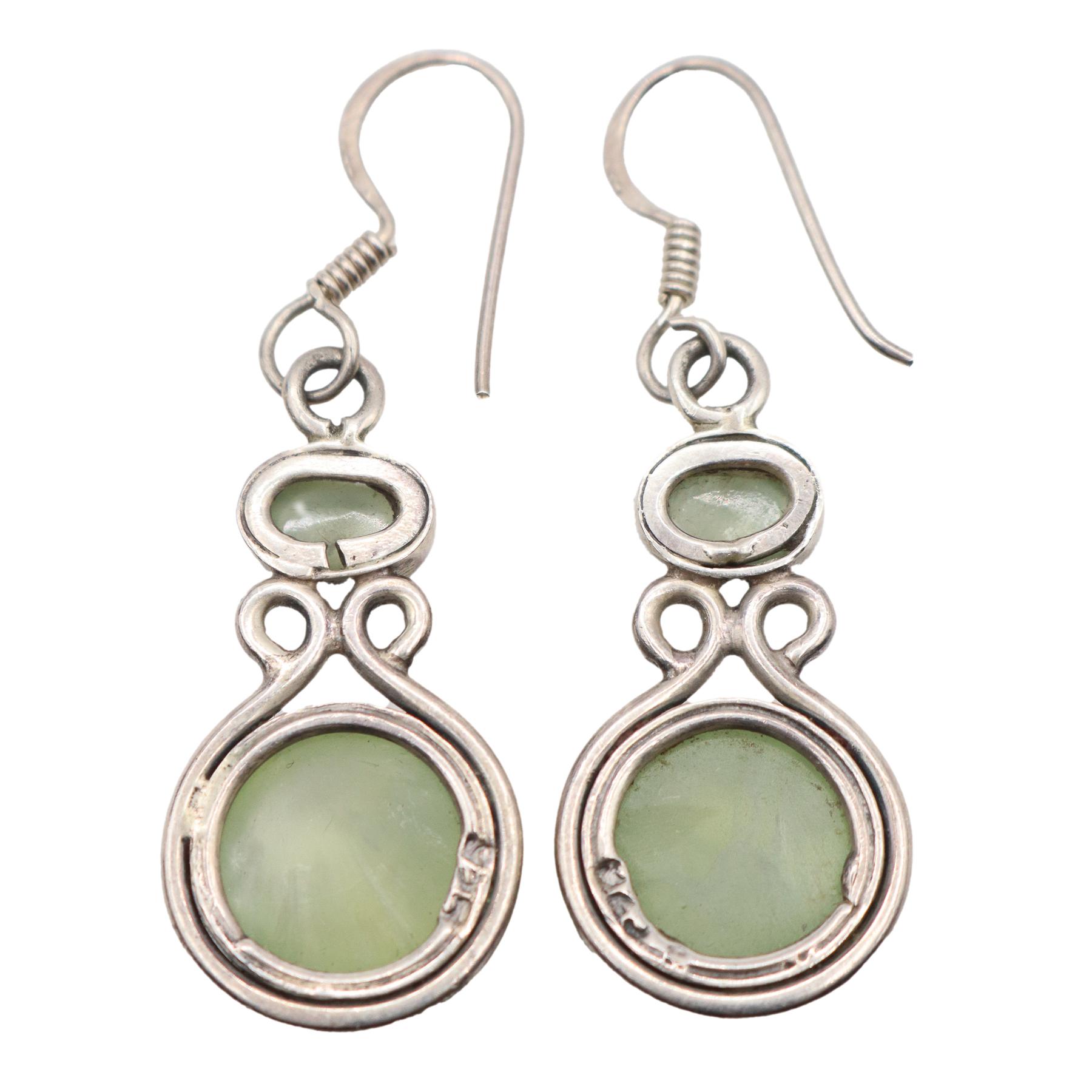 PENDIENTES DE PLATA CON FLUORITA VERDE