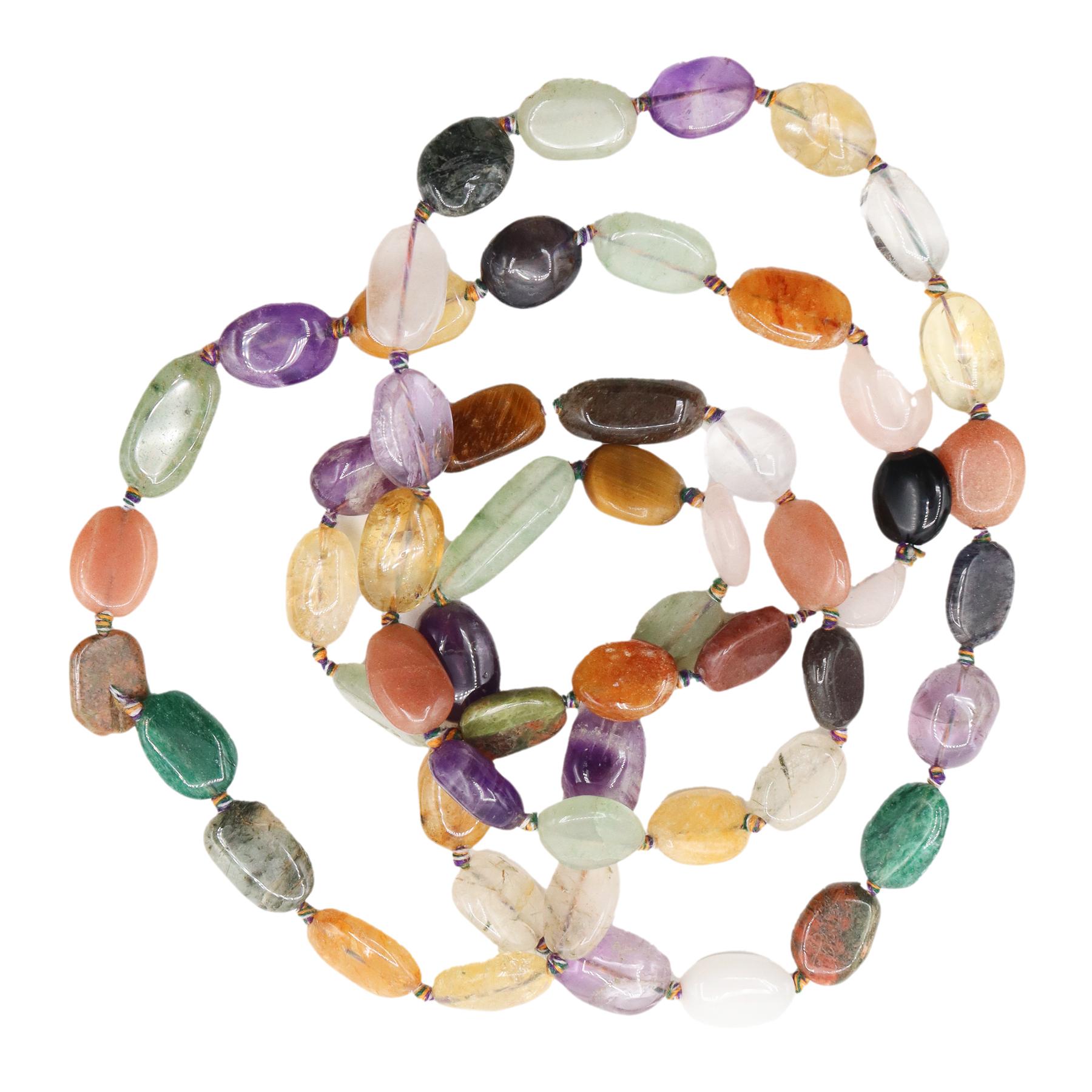 COLLAR LARGO CON DIFERENTES PIEDRAS