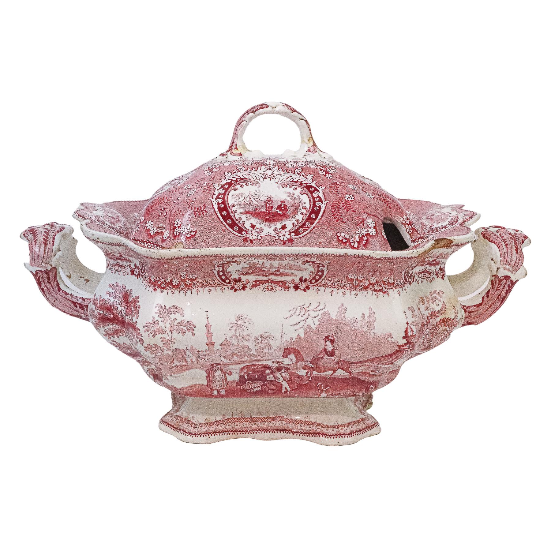 SOPERA DE LOZA INGLESA DE FINALES DE SIGLO XIX