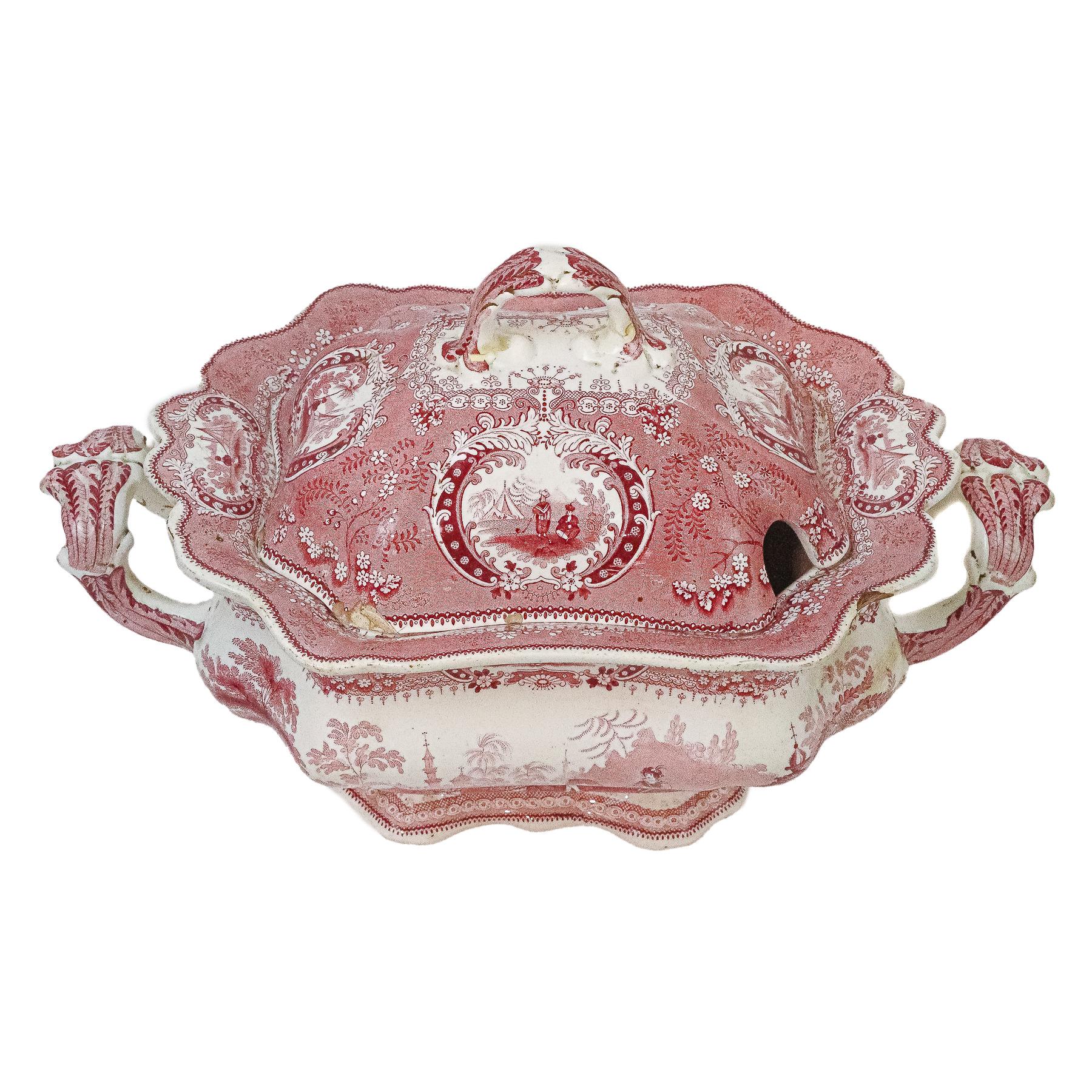 SOPERA DE LOZA INGLESA DE FINALES DE SIGLO XIX