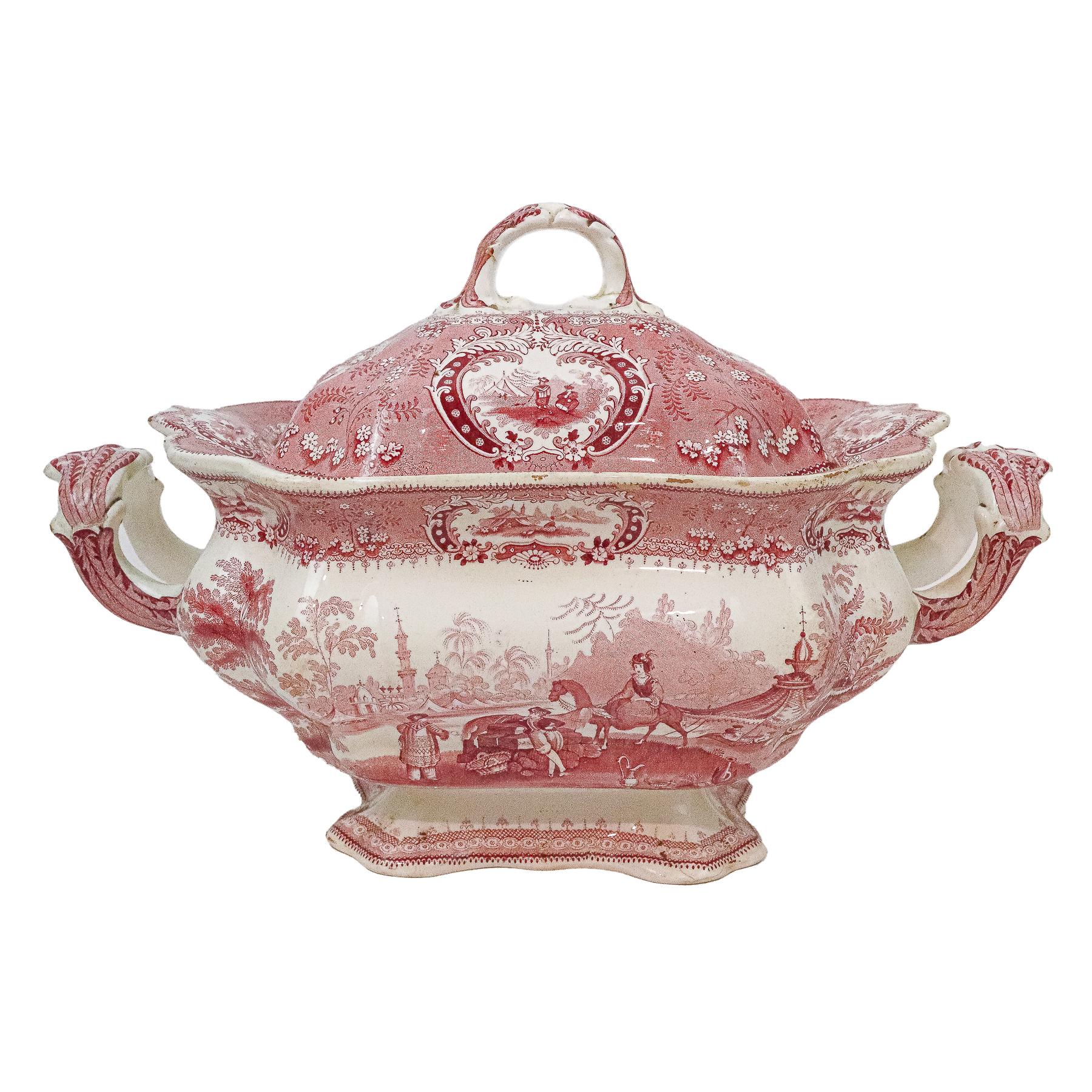 SOPERA DE LOZA INGLESA DE FINALES DE SIGLO XIX