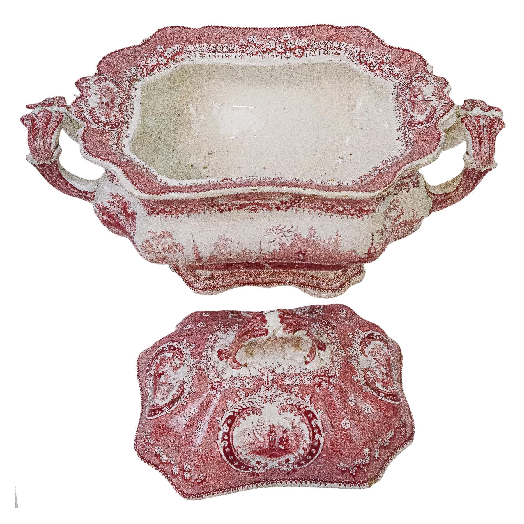 SOPERA DE LOZA INGLESA DE FINALES DE SIGLO XIX