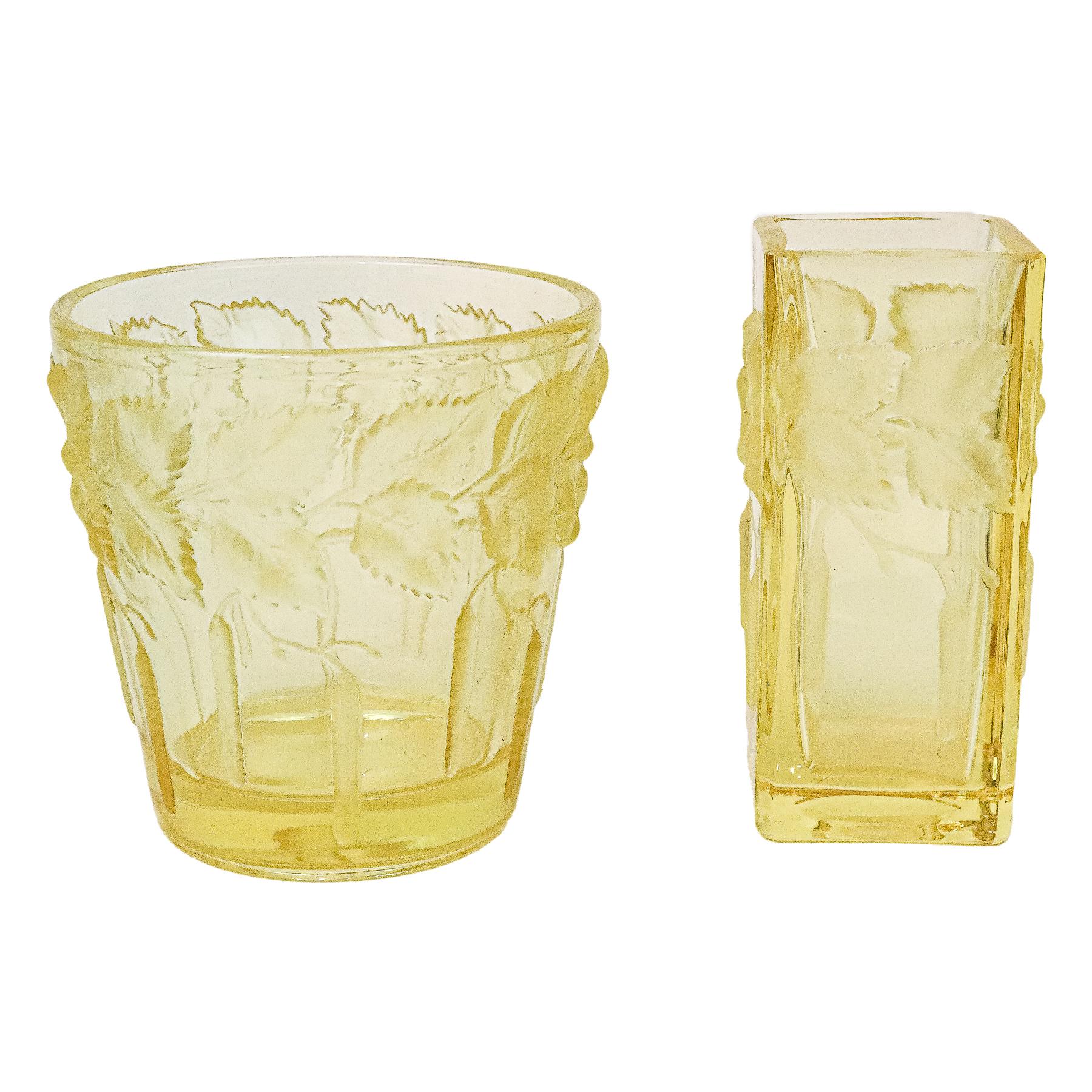 DOS JARRONES EN CRISTAL DEL PRIMER TERCIO DEL S.XX