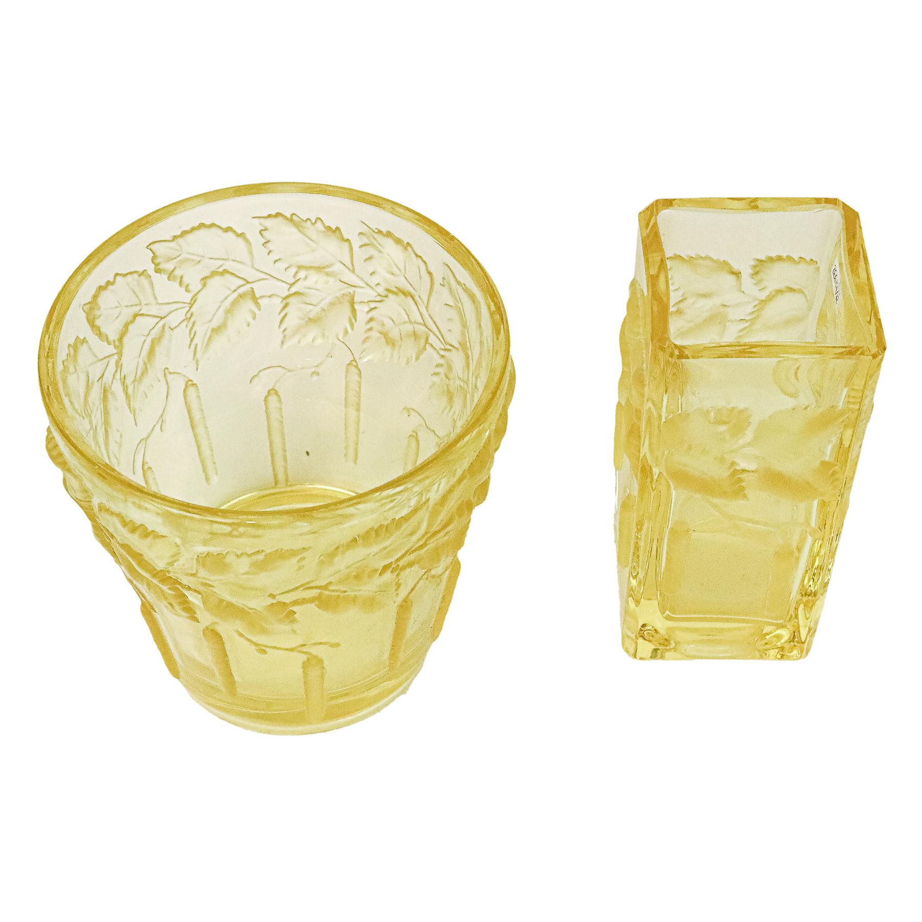 DOS JARRONES EN CRISTAL DEL PRIMER TERCIO DEL S.XX