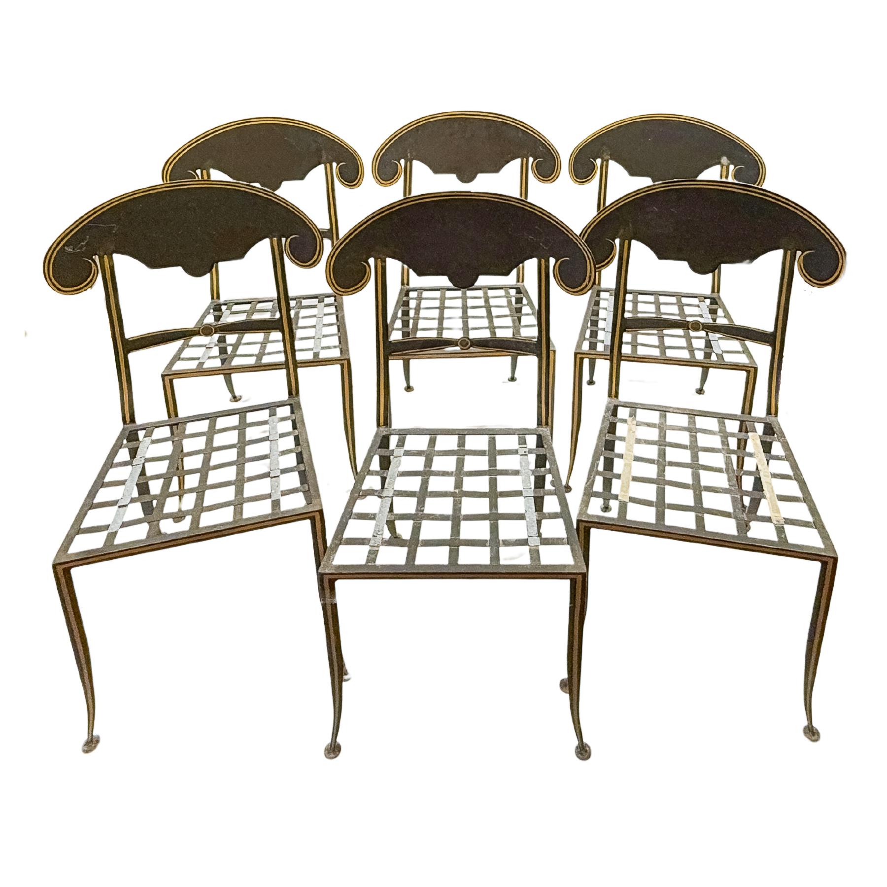 SEIS SILLAS CORDOBESAS DE HIERRO DE LA SEGUNDA MITAD  S. XX