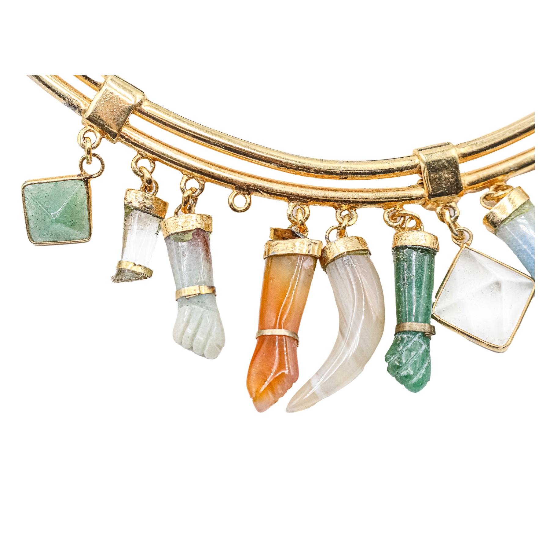 GARGANTILLA Y PULSERA CON COLGANTES