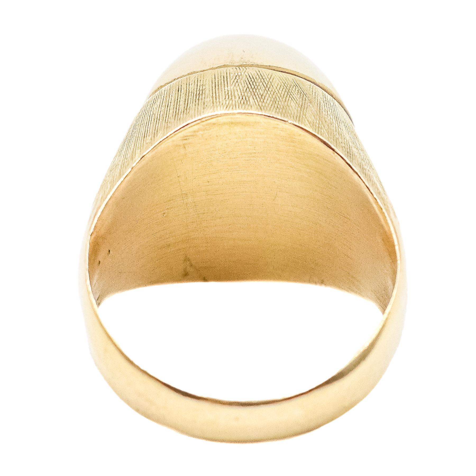 SORTIJA CON PERLA MABÉ, AÑOS 60