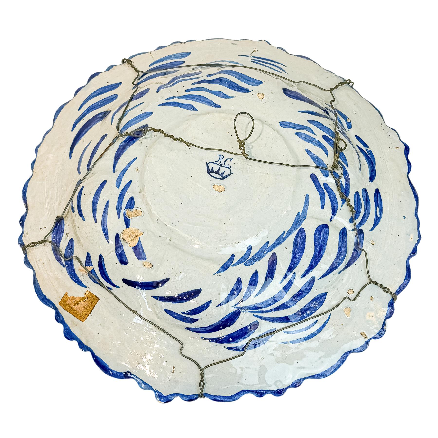 PLATO EN CERÁMICA DE SABONA DEL PRIMER TERCIO S.XX