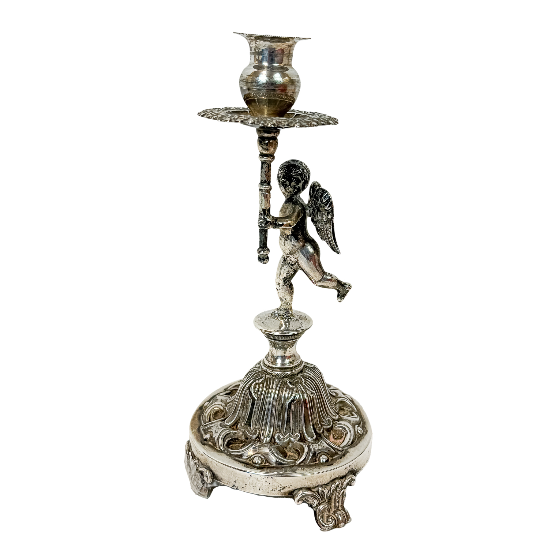 CANDELERO EN PLATA DE PRINCIPIOS DEL SIGLO XX