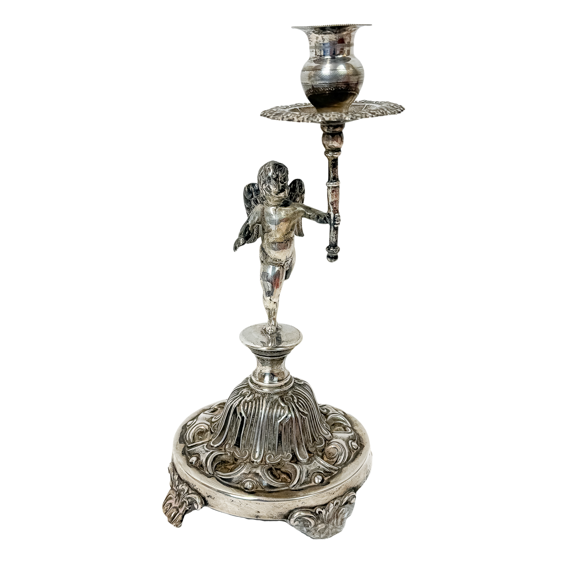 CANDELERO EN PLATA DE PRINCIPIOS DEL SIGLO XX